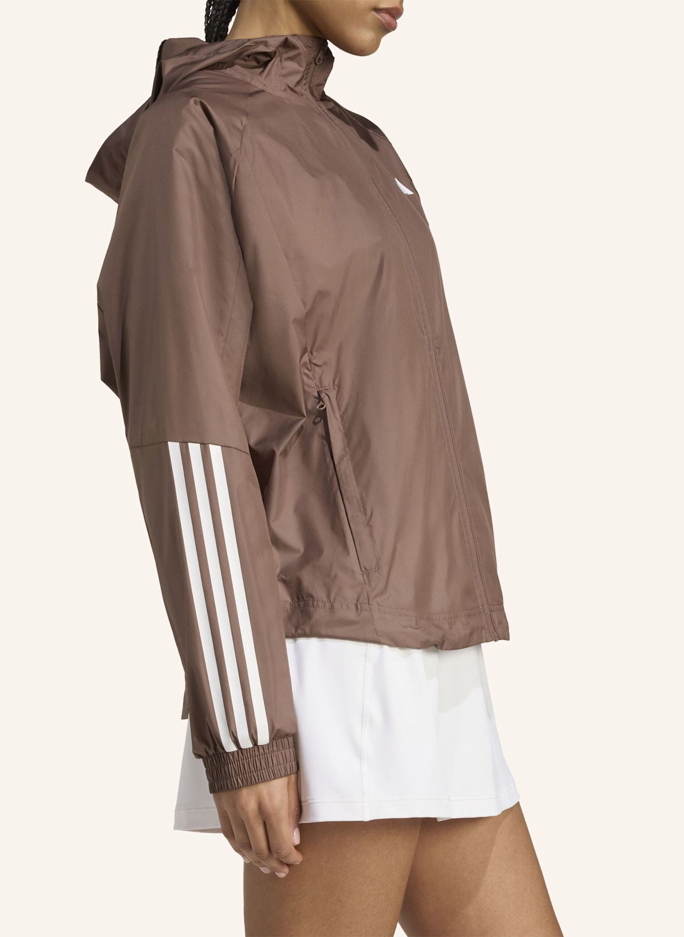 adidas WIND.RDY HYPERGLAM WINDBREAKER: BRAUN/ WEISS