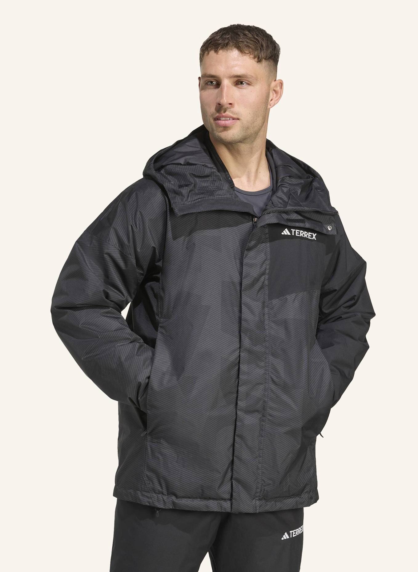 adidas TERREX TERREX MULTI 2L RAIN.RDY ISOLATIONSJACKE: SCHWARZ/ GRAU