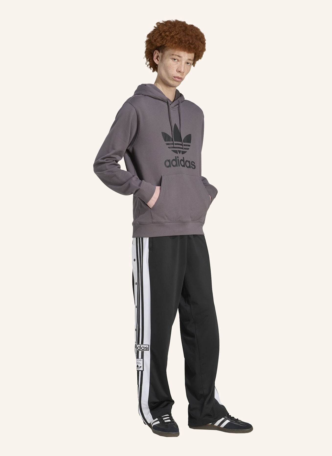 adidas Originals ADICOLOR CLASSICS TREFOIL HOODIE: GRAU