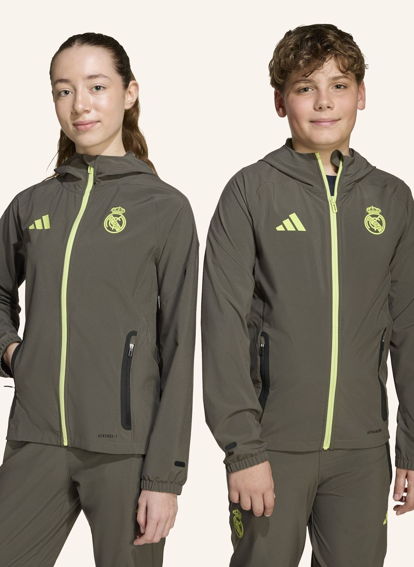 adidas REAL MADRID TIRO 25 COMPETITION VIS TECH TRAVEL KIDS JACKE: GRAU/ GELB
