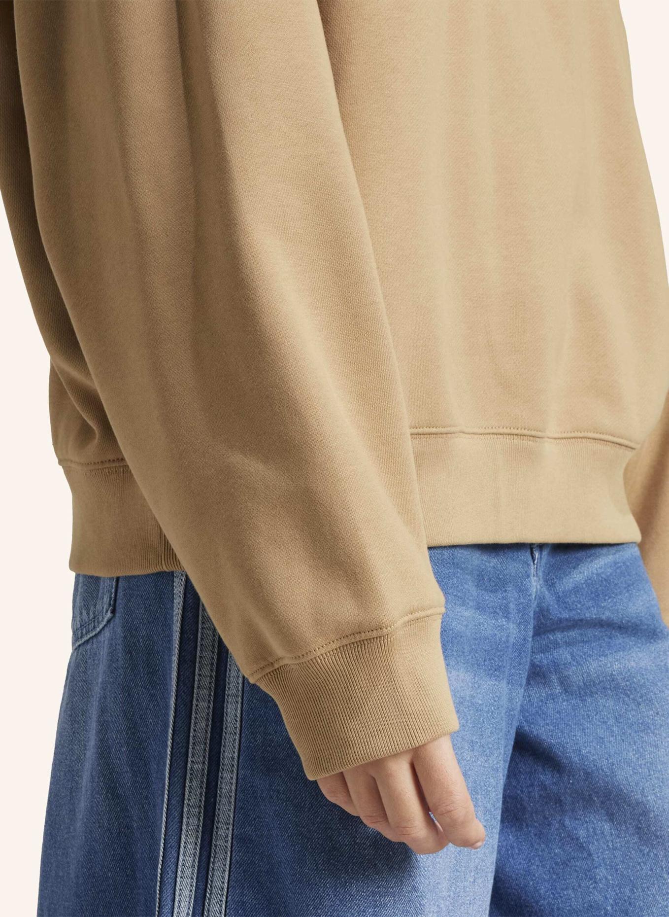 adidas Originals ESSENTIALS LINEAR QUARTER-ZIP OVERSIZED OBERTEIL: BEIGE