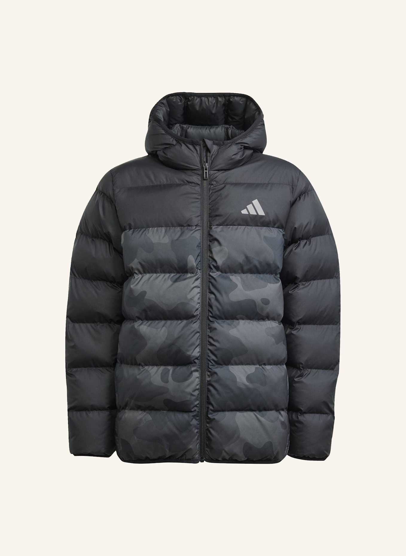 adidas SYNTHETIC DOWN ALLOVER PRINT JACKE KINDER: SCHWARZ