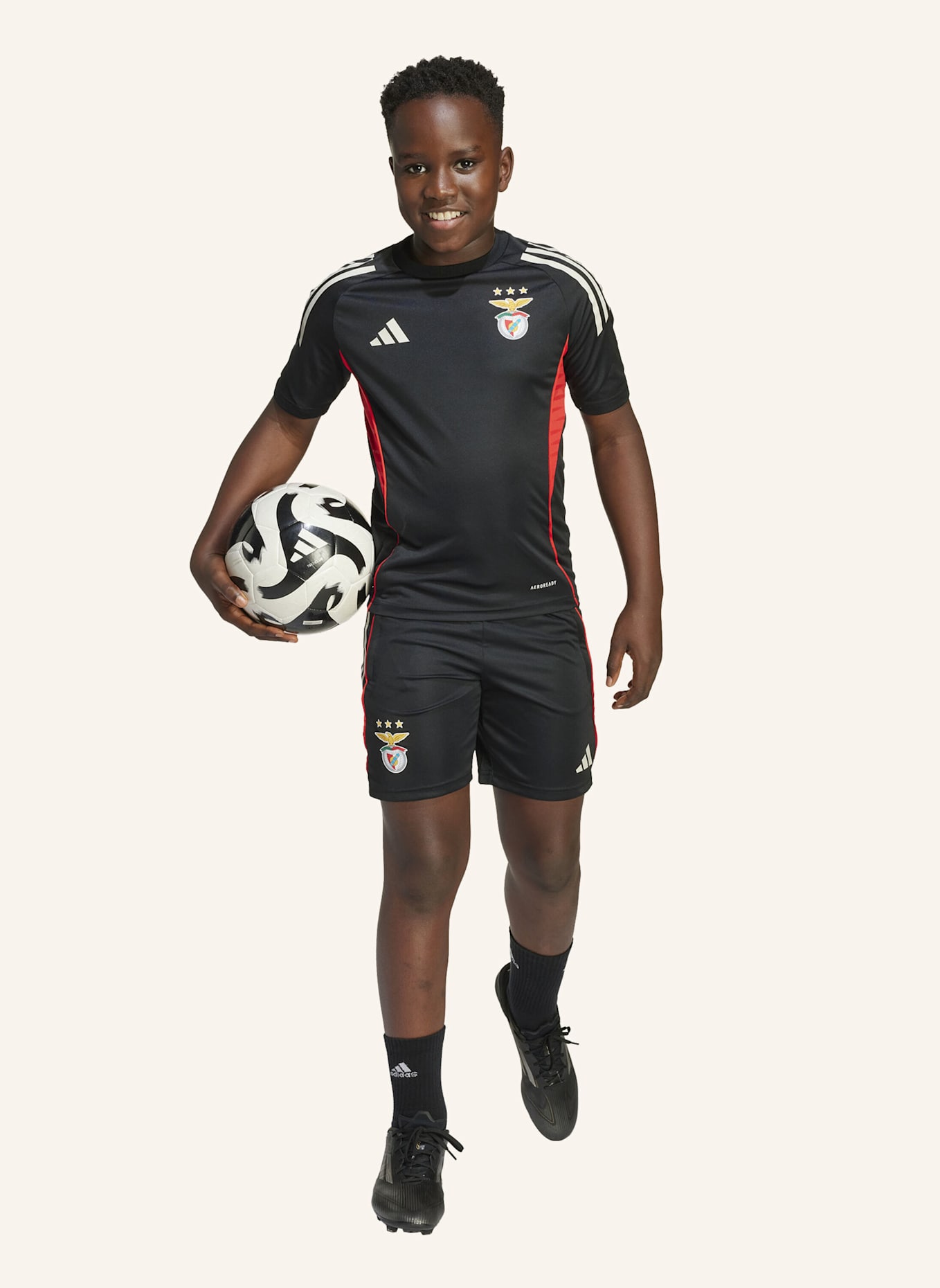 adidas BENFICA LISSABON TIRO 25 COMPETITION KIDS TRAININGSTRIKOT: SCHWARZ