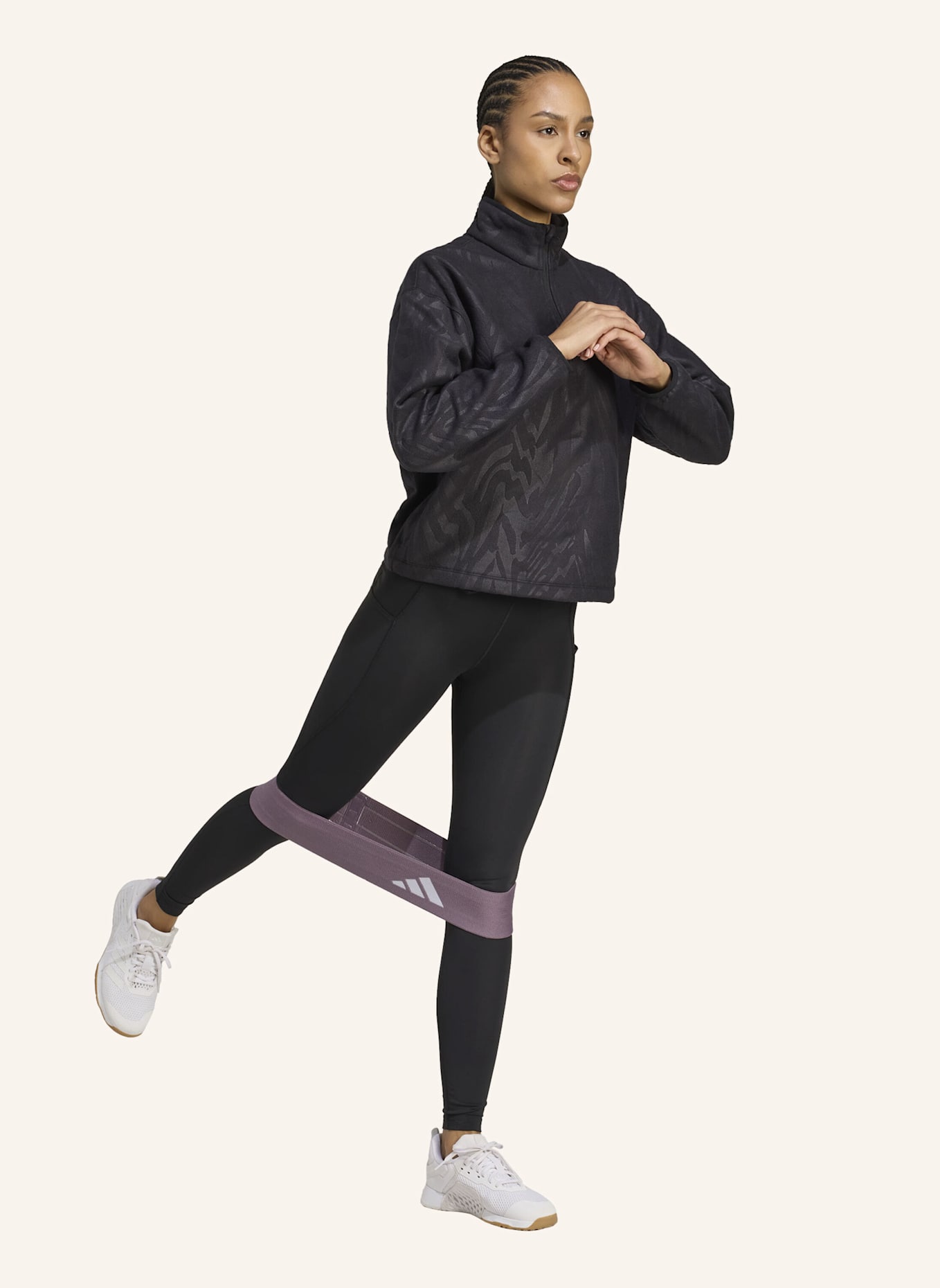 adidas AOP POLARFLEECE PULLOVER: SCHWARZ