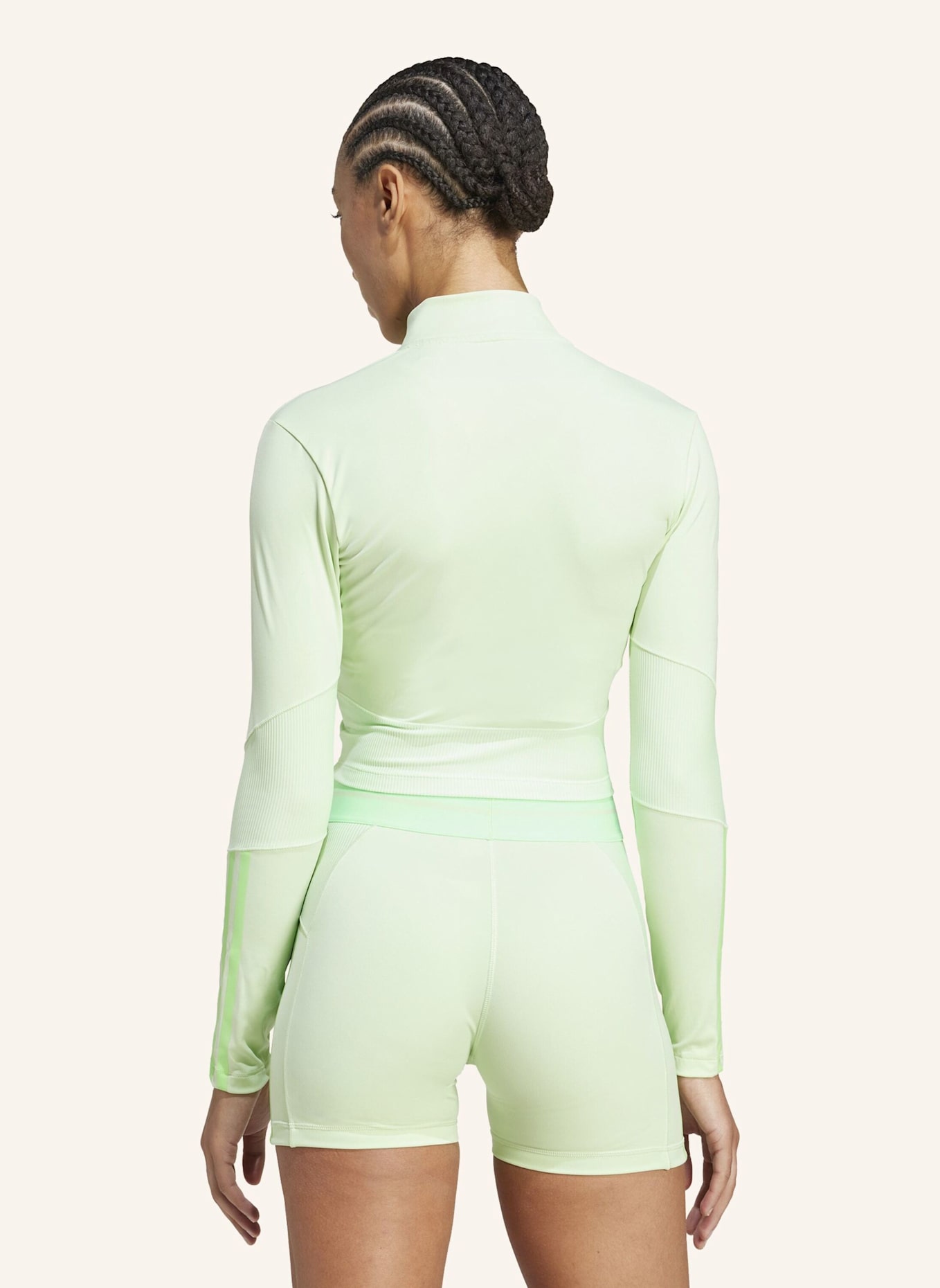 adidas HYPERGLAM RIB ZIP THRU COVER UP: GRÜN/ NEONGRÜN