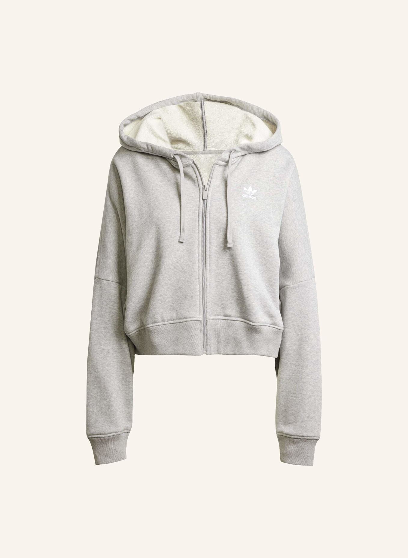 adidas Originals ESSENTIALS SHORT FRENCH TERRY KAPUZENJACKE: GRAU