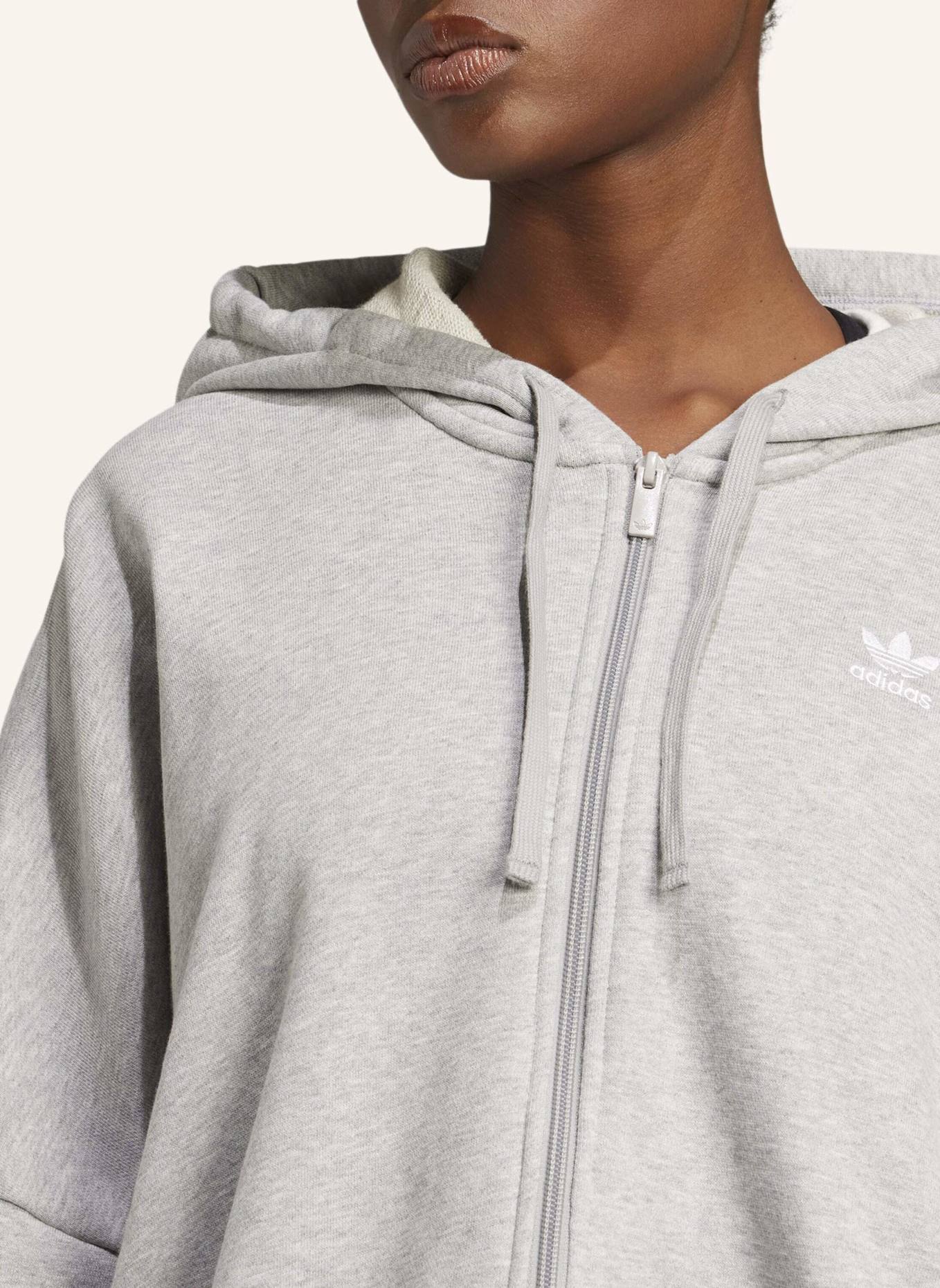 adidas Originals ESSENTIALS SHORT FRENCH TERRY KAPUZENJACKE: GRAU