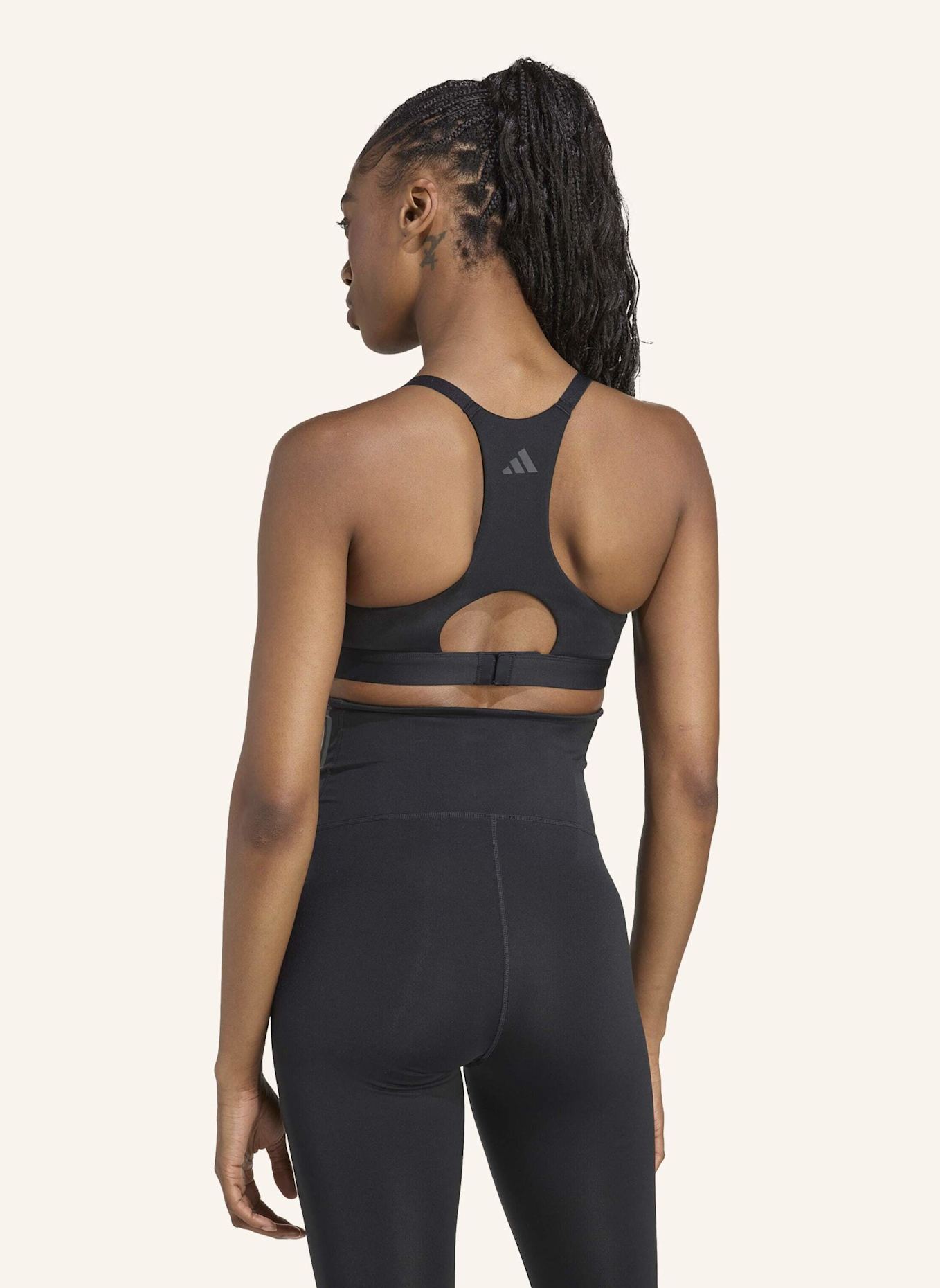 adidas POWERIMPACT LUXE MEDIUM-SUPPORT MATERNITY SPORT-BH: SCHWARZ/ GRAU