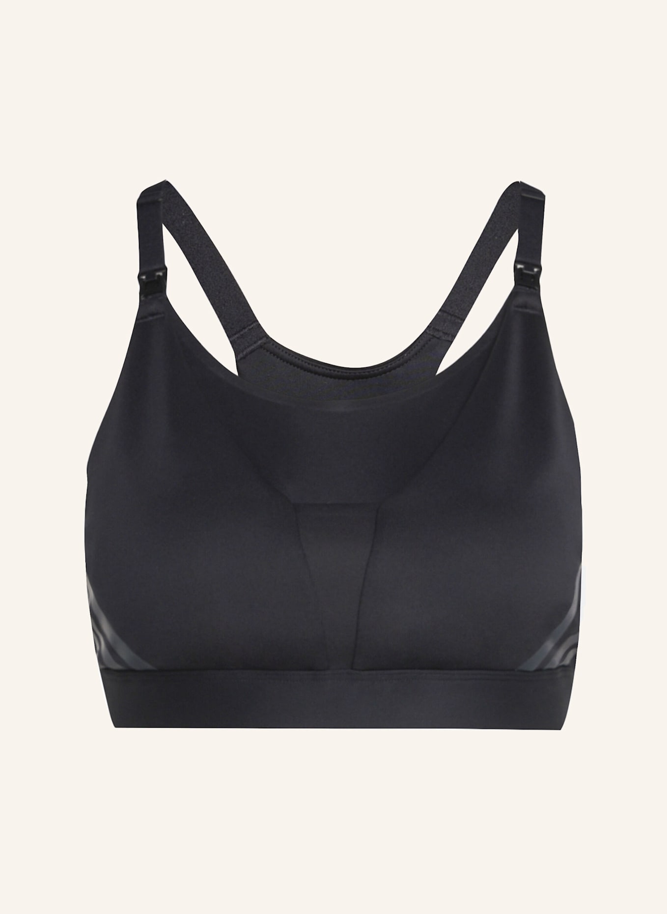 adidas POWERIMPACT LUXE MEDIUM-SUPPORT MATERNITY SPORT-BH: SCHWARZ/ GRAU