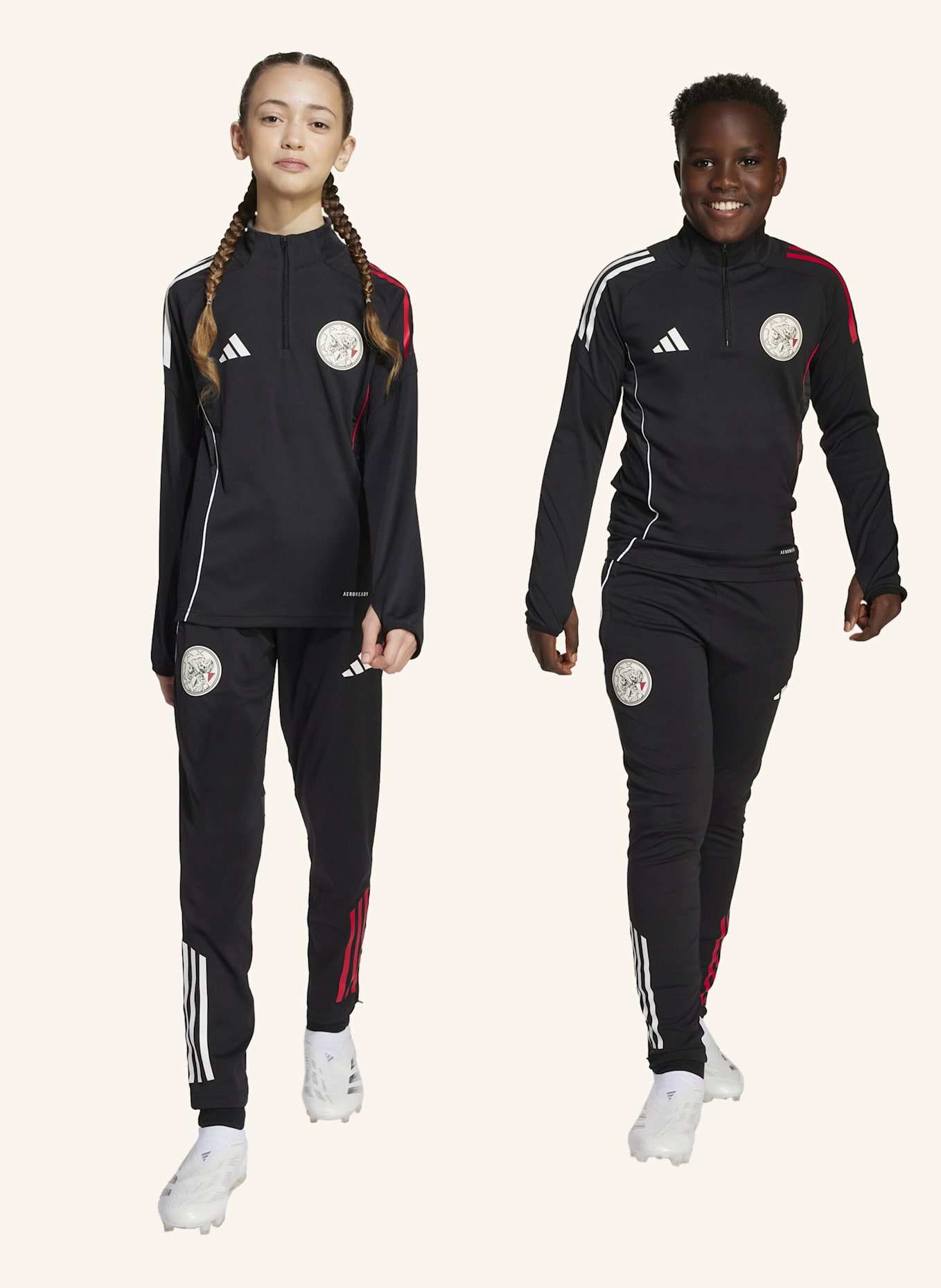 adidas AJAX TIRO 25 COMPETITION KIDS TRAININGSHOSE: SCHWARZ/ WEISS/ ROT