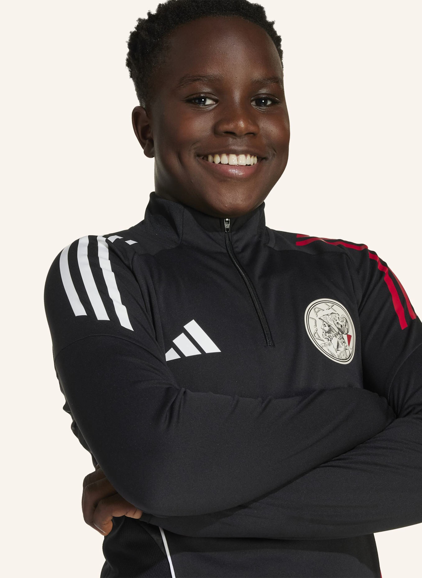 adidas AJAX TIRO 25 COMPETITION KIDS TRAININGSOBERTEIL: SCHWARZ/ WEISS/ ROT