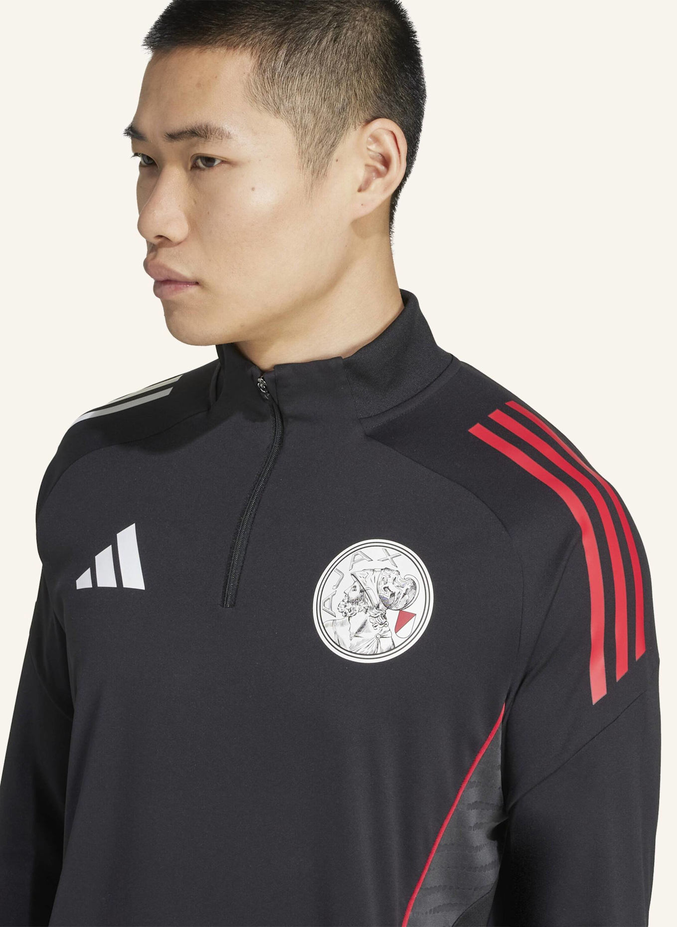 adidas AJAX TIRO 25 COMPETITION TRAININGSOBERTEIL: SCHWARZ/ WEISS/ ROT