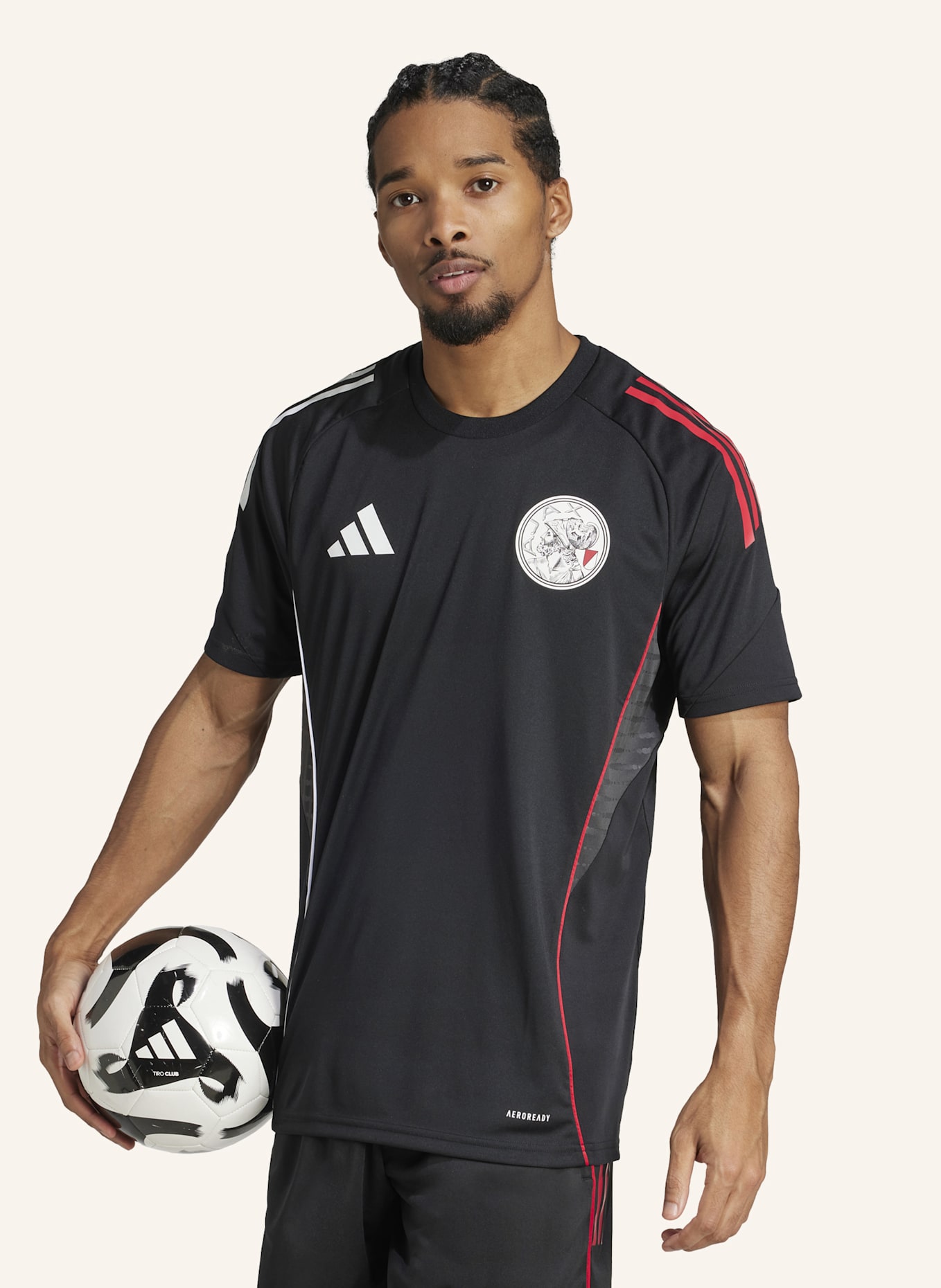 adidas AJAX TIRO 25 COMPETITION TRAININGSTRIKOT: SCHWARZ/ WEISS/ ROT