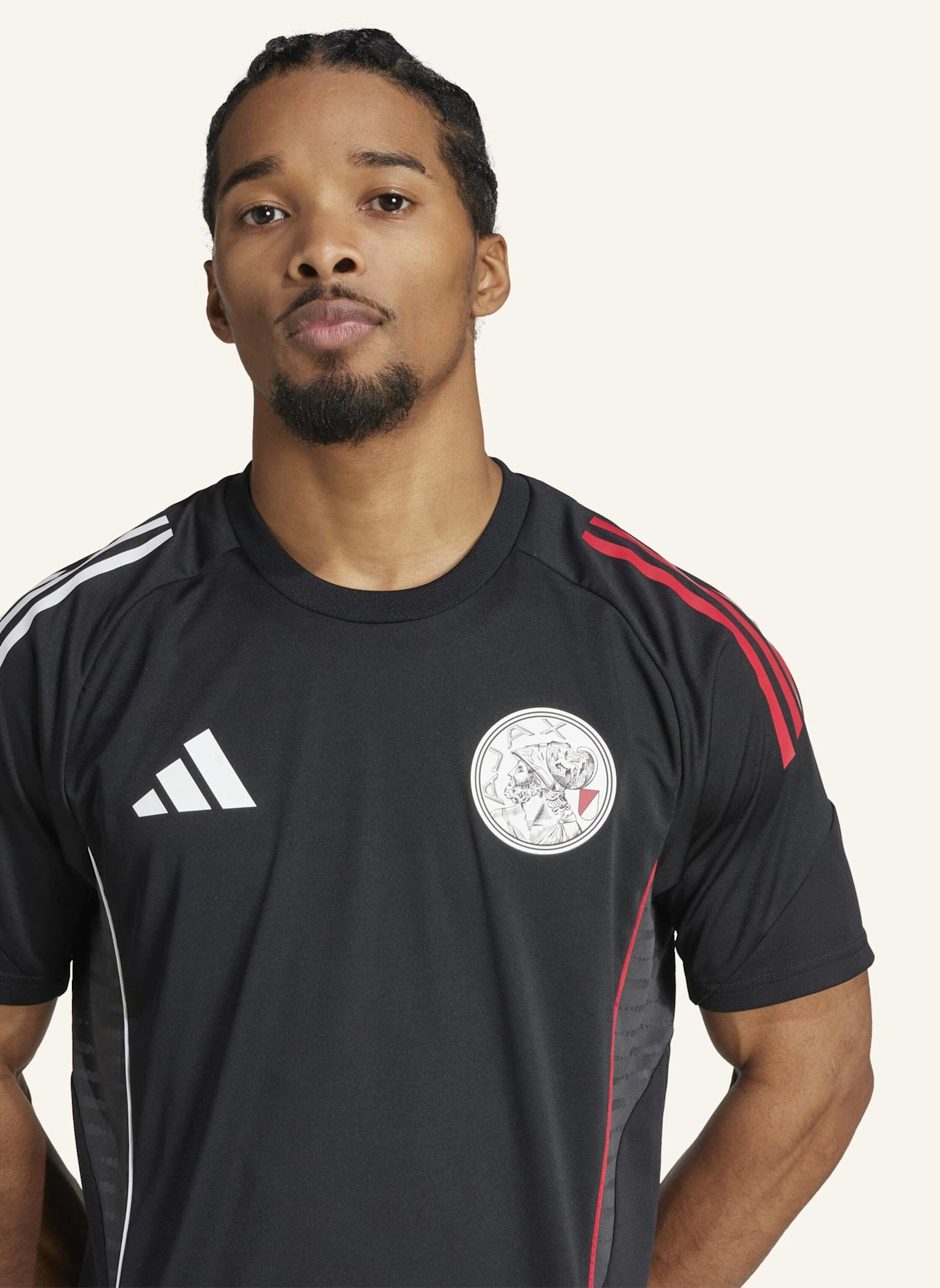 adidas AJAX TIRO 25 COMPETITION TRAININGSTRIKOT: SCHWARZ/ WEISS/ ROT