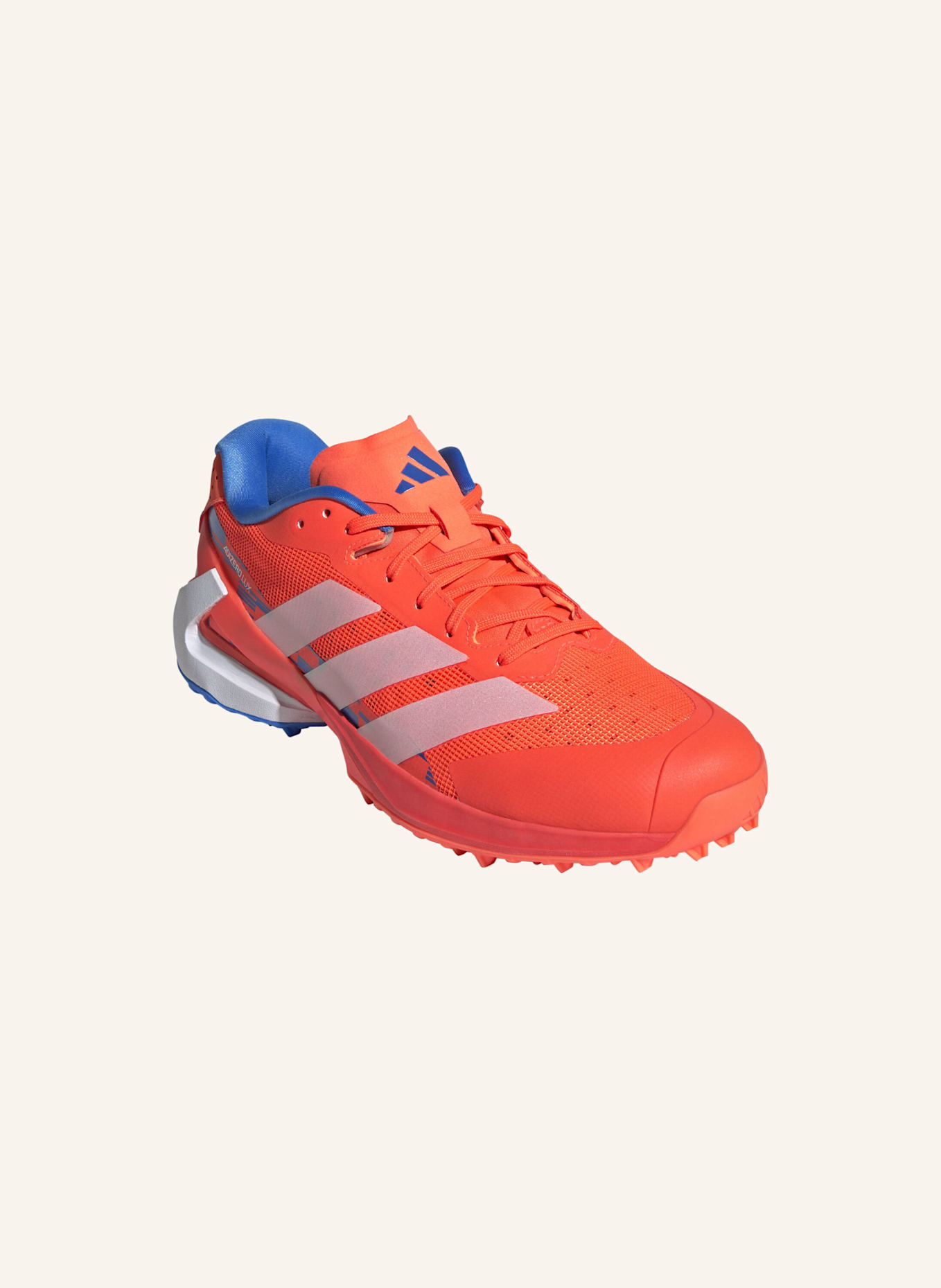 adidas ADIZERO LUX 3 FELDHOCKEY-STIEFEL: ORANGE/ WEISS/ BLAU