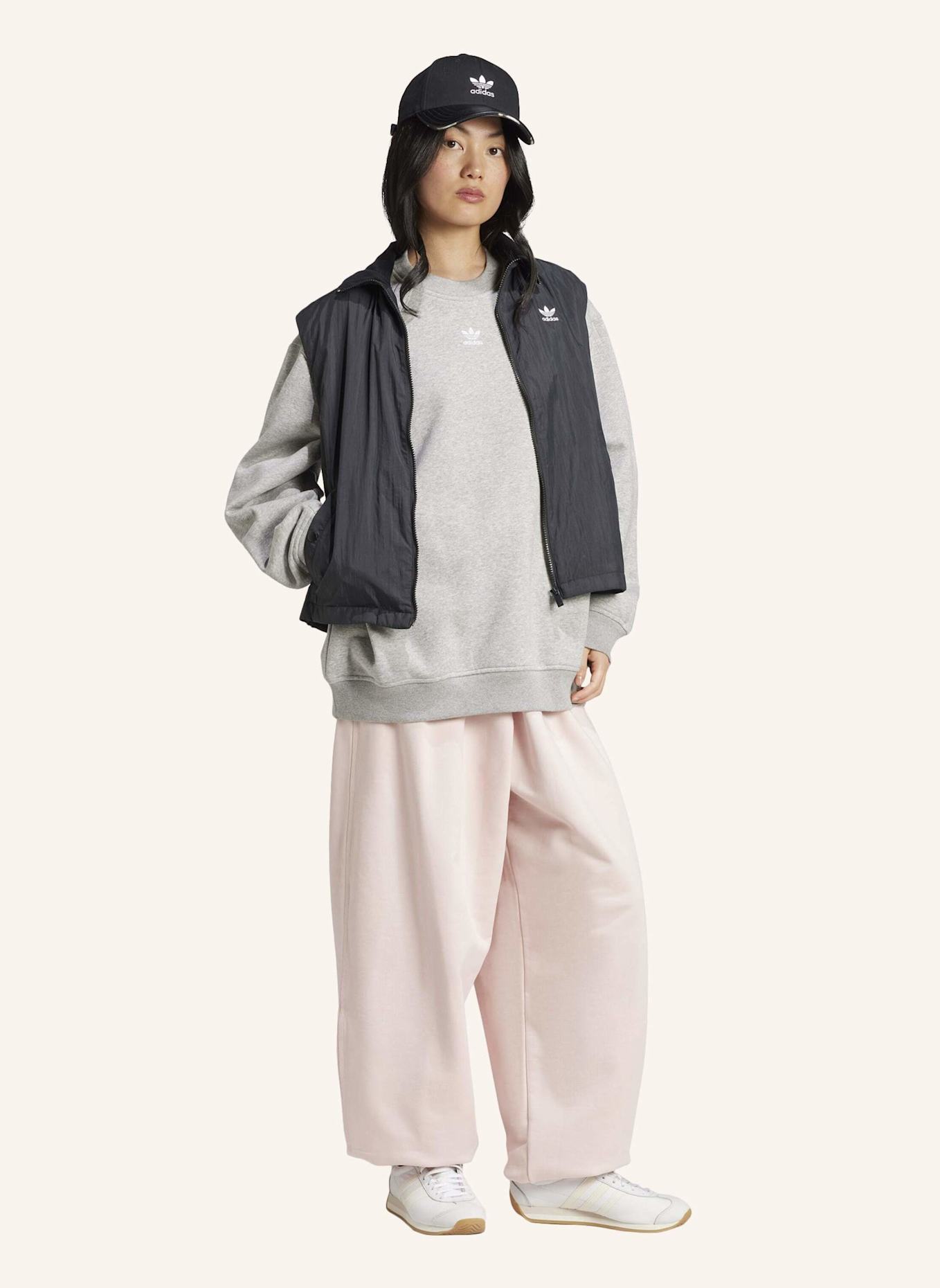 adidas Originals ESSENTIALS LONG OVERSIZED SWEATSHIRT: GRAU