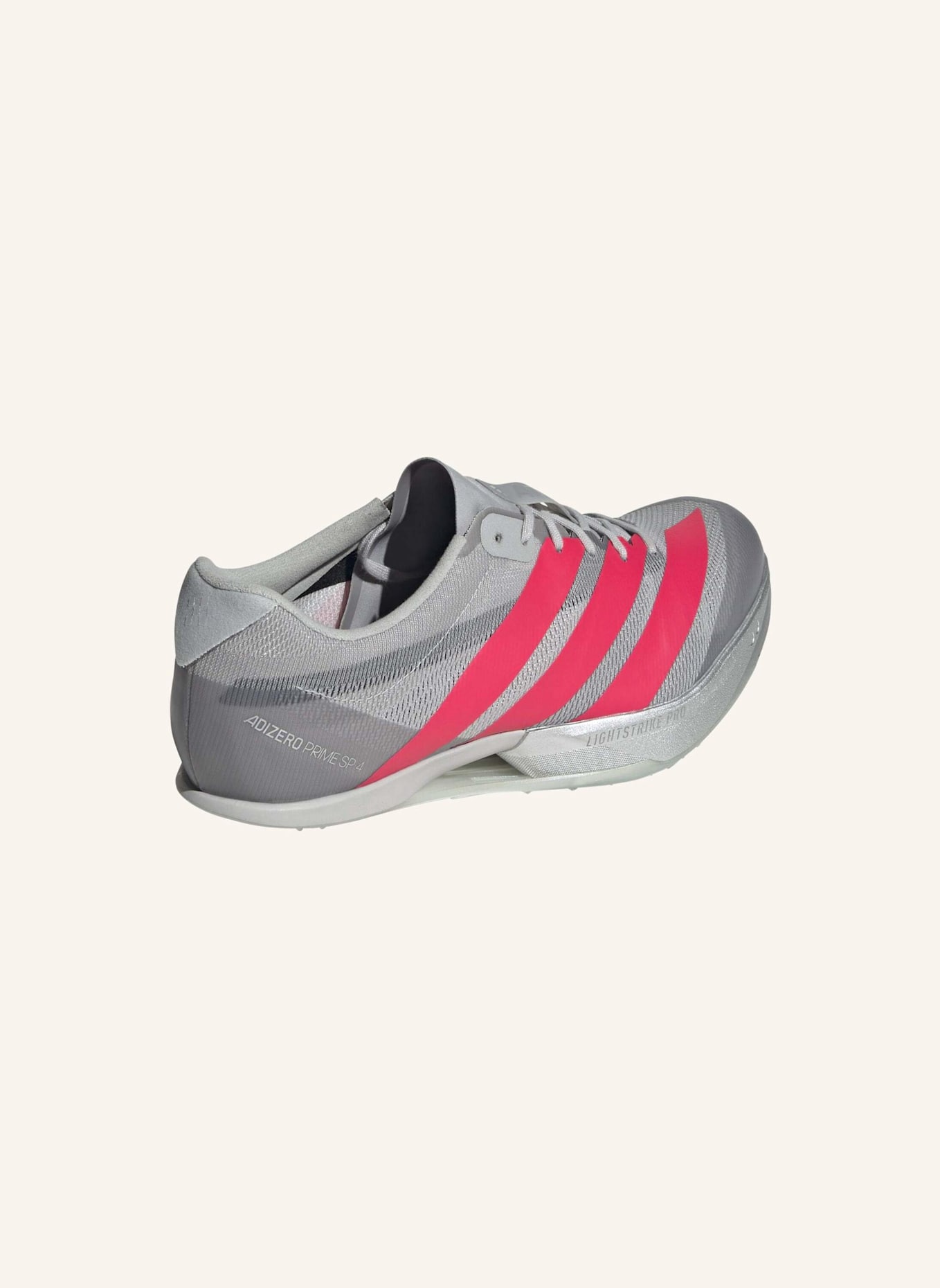 adidas ADIZERO PRIME SP 4: GRAU/ ROT/ SILBER