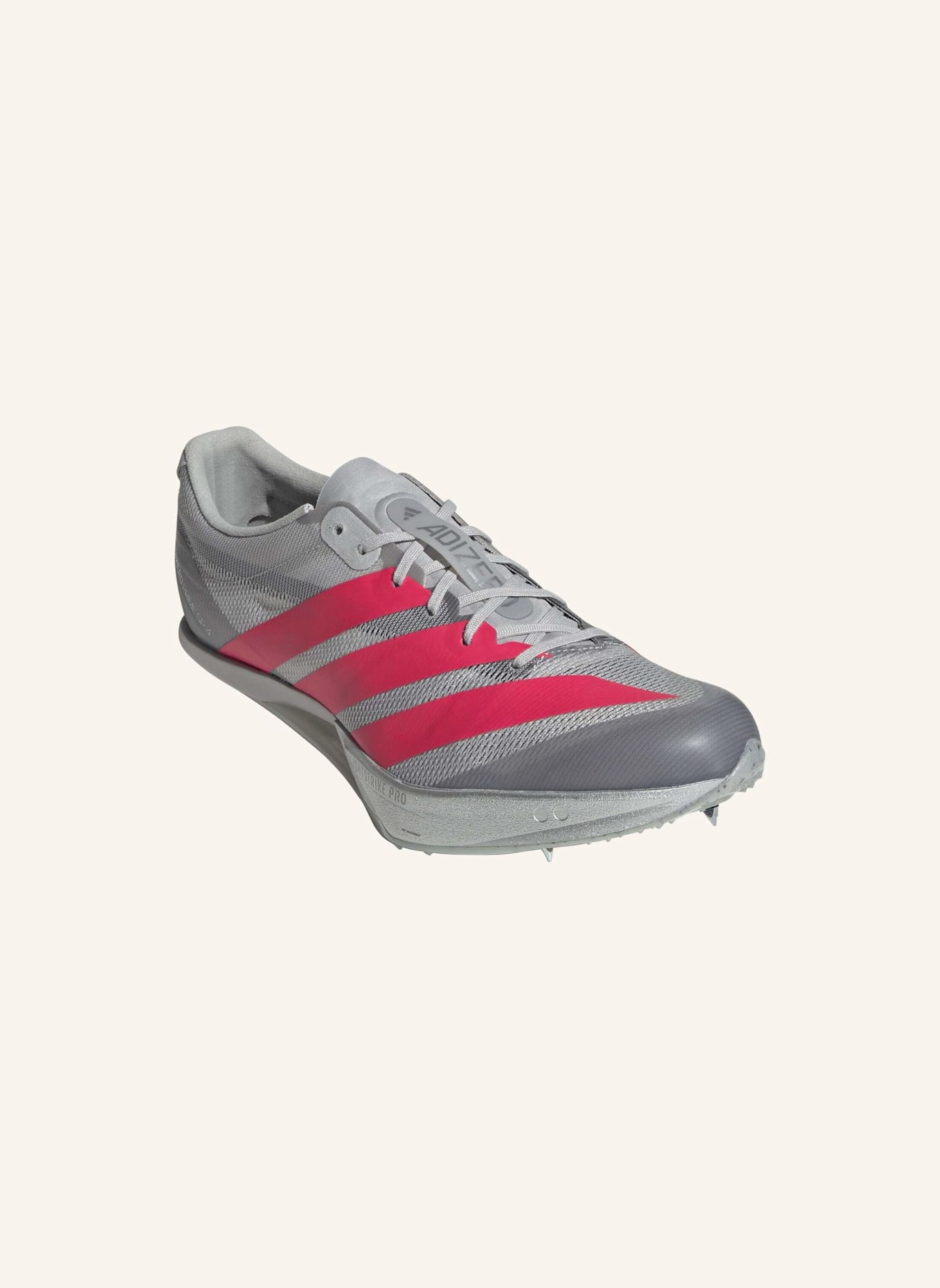 adidas ADIZERO PRIME SP 4: GRAU/ ROT/ SILBER