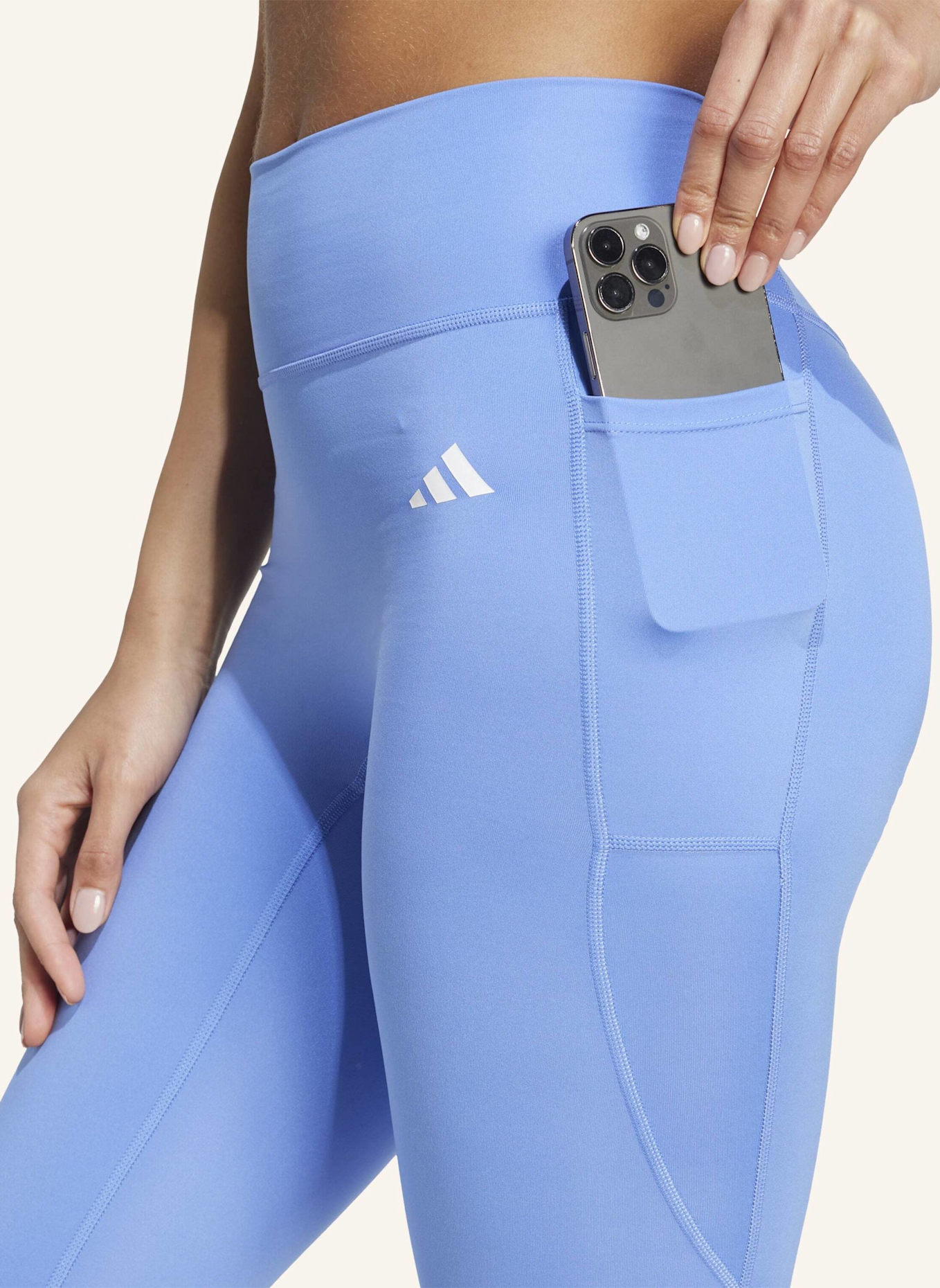 adidas OPTIME ESSENTIALS 7/8-LEGGINGS OHNE VORDERNAHT: BLAU
