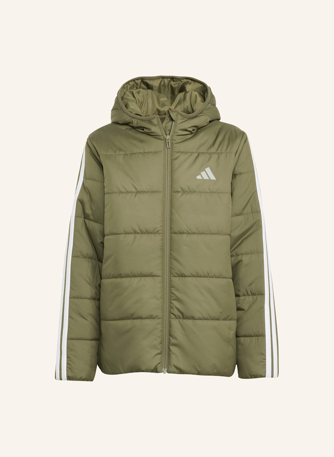 adidas ESSENTIALS 3-STREIFEN GEFÜTTERTE KINDERJACKE: WEISS