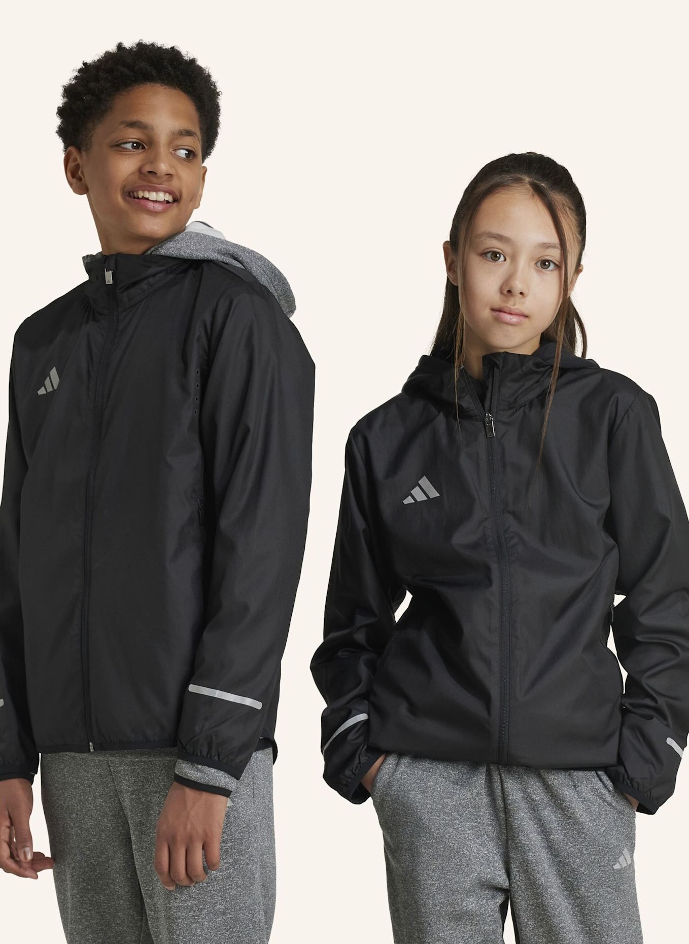 adidas TEAM WIND.RDY KIDS JACKE: SCHWARZ/ SILBER