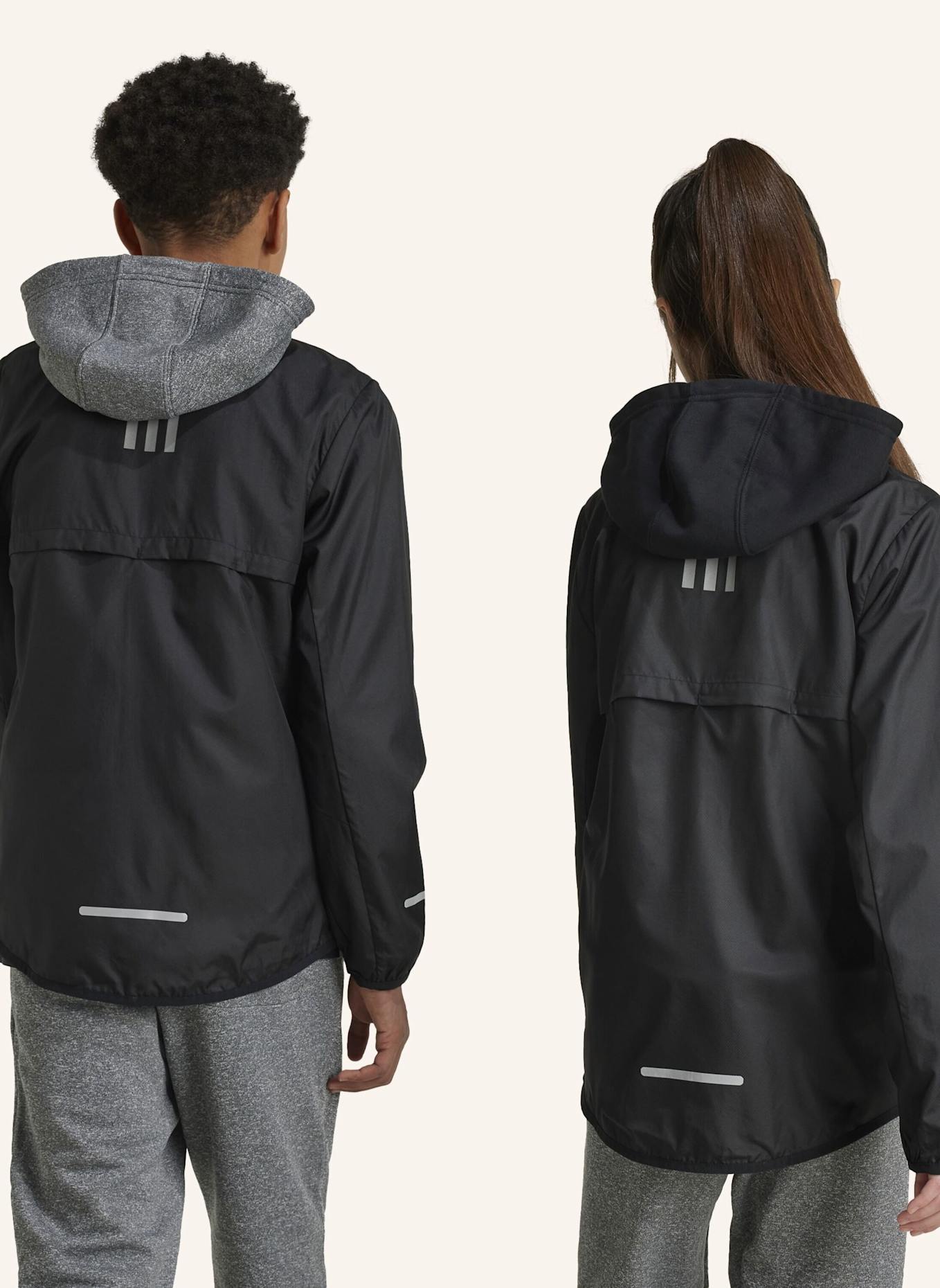 adidas TEAM WIND.RDY KIDS JACKE: SCHWARZ/ SILBER