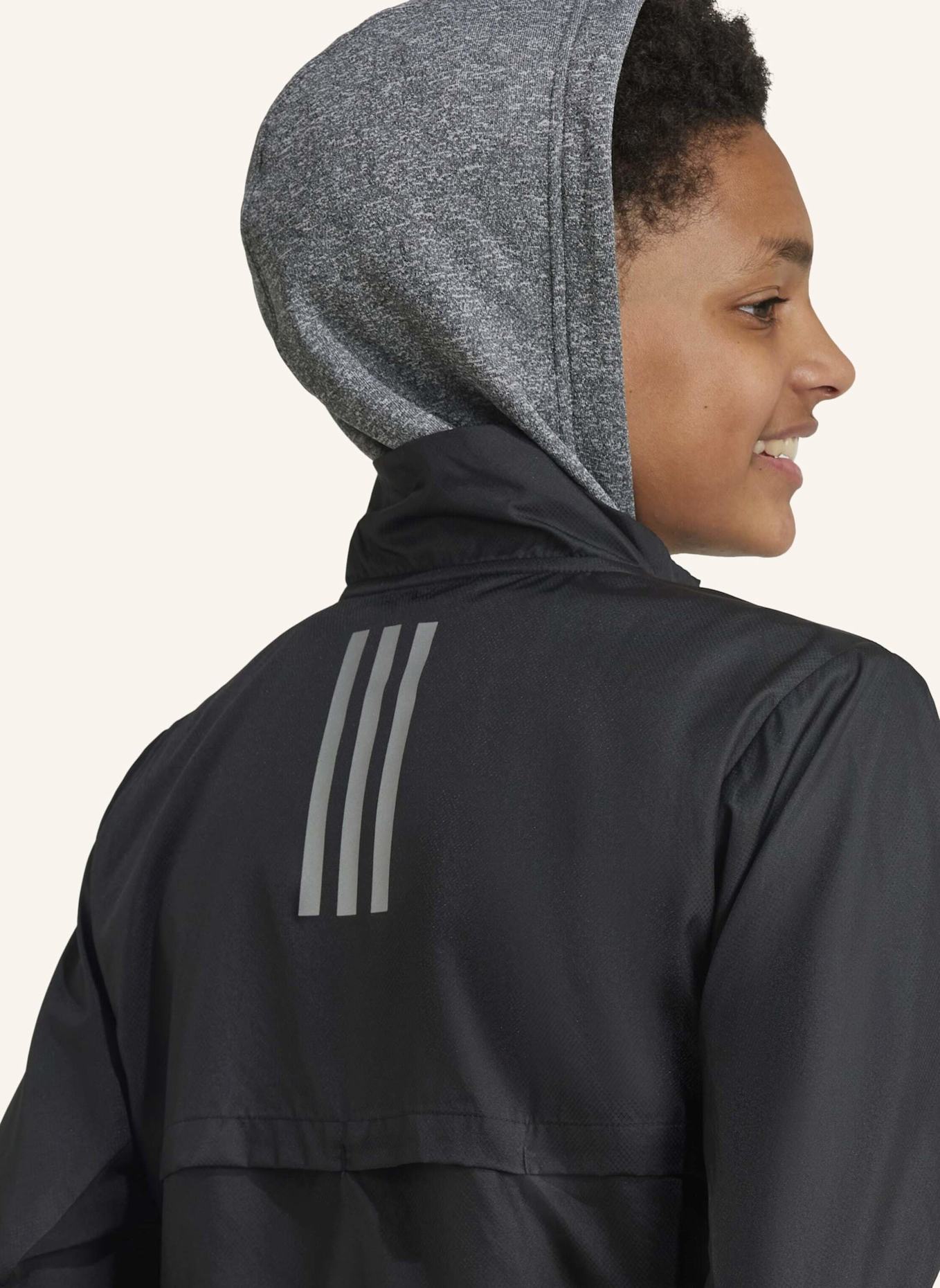 adidas TEAM WIND.RDY KIDS JACKE: SCHWARZ/ SILBER