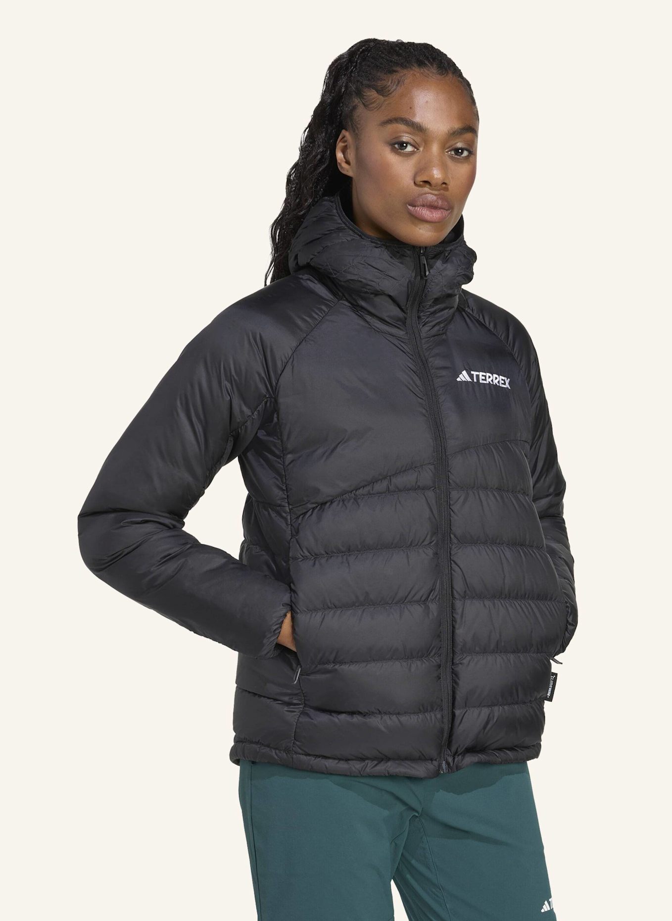 adidas TERREX TERREX XPERIOR CLIMAWARM+ DAUNEN-KAPUZENJACKE: SCHWARZ