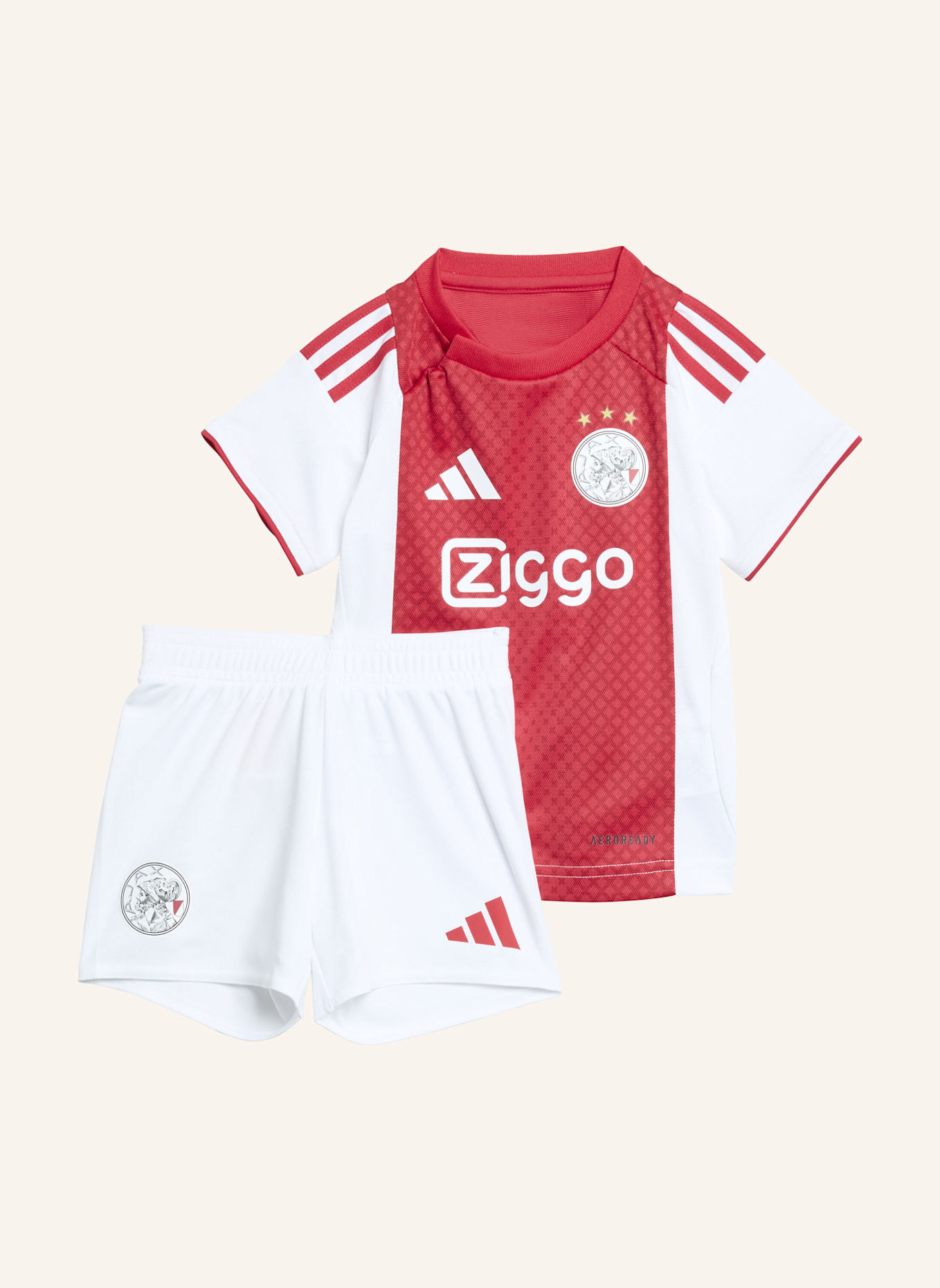 adidas AJAX 25/26 KIDS MINI-HEIMAUSRÜSTUNG: WEISS