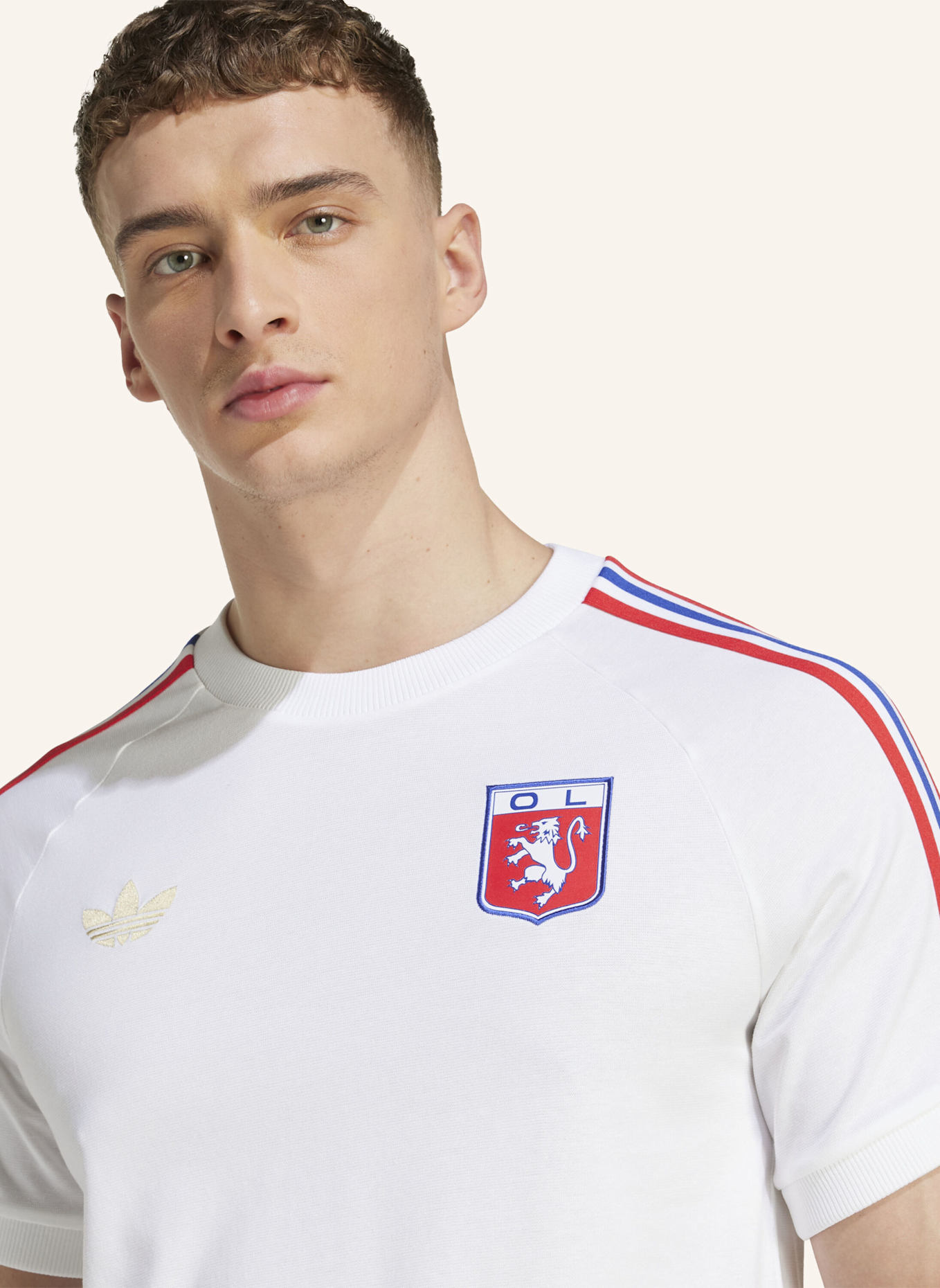 adidas Originals OLYMPIQUE LYON ANNIVERSARY T-SHIRT: WEISS