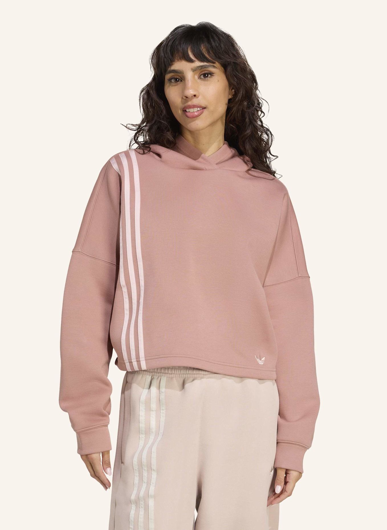adidas Originals OFF PLACED 3-STREIFEN HOODIE: CAMEL