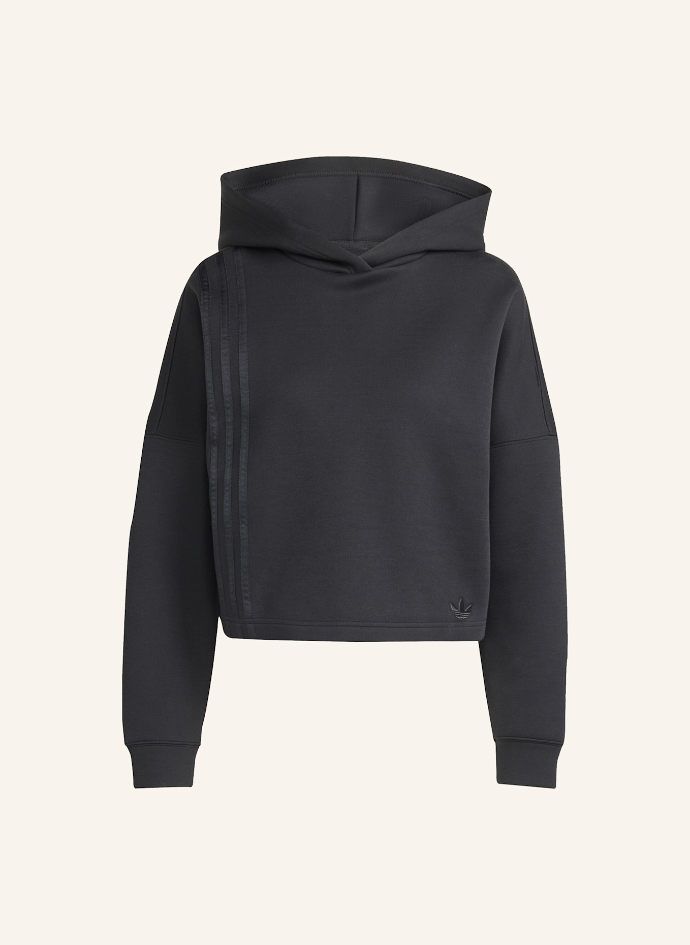 adidas Originals OFF PLACED 3-STREIFEN HOODIE: SCHWARZ