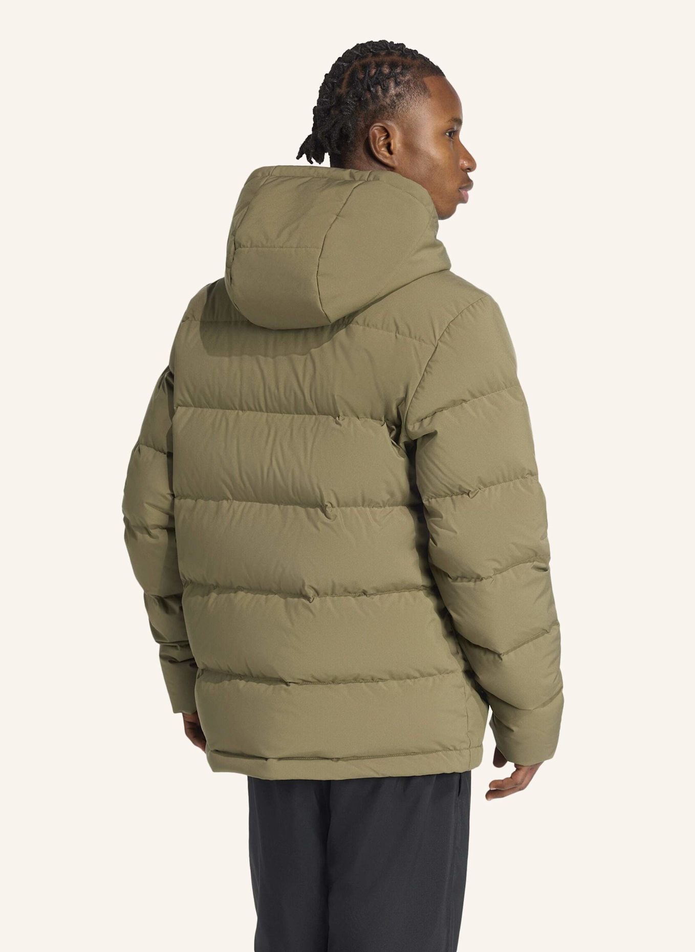 adidas HELIONIC CLIMAWARM DAUNENJACKE MIT KAPUZE: GRÜN