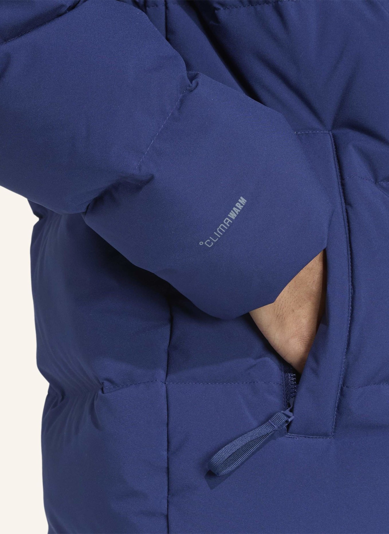 adidas HELIONIC CLIMAWARM DAUNENJACKE MIT KAPUZE: BLAU