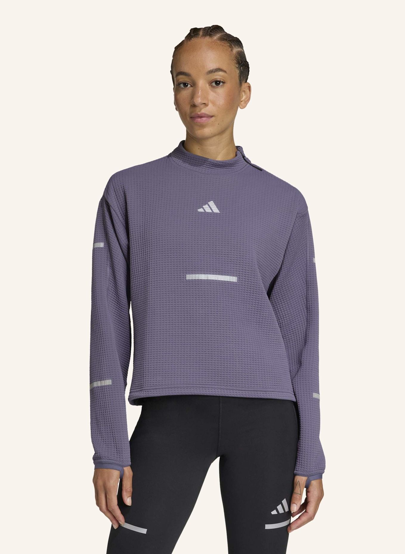 adidas ADI365 RUNNING CLIMAWARM+ LAUFSHIRT MIT RUNDHALSAUSSCHNITT: LILA