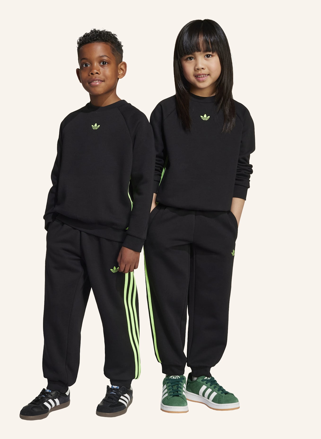 adidas Originals KIDS CREW SET: SCHWARZ/ GRÜN