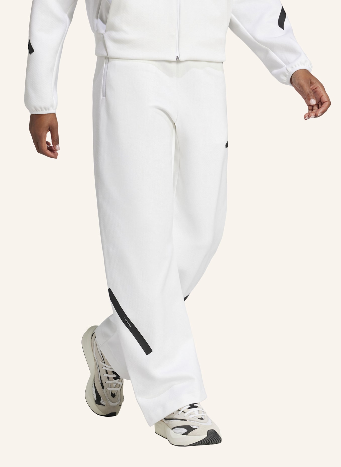 adidas Sweatpants Z.N.E. BAR PT: WEISS/ SCHWARZ