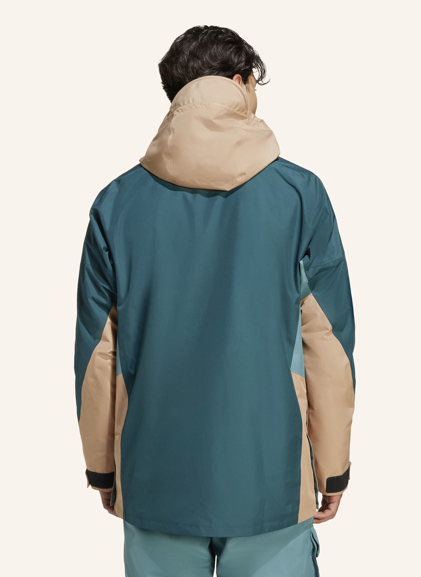 adidas TERREX TERREX XPLORIC 2-LAGIGER, GEFÜTTERTER CLIMAPROOF ANORAK: PETROL/ TÜRKIS/ CAMEL