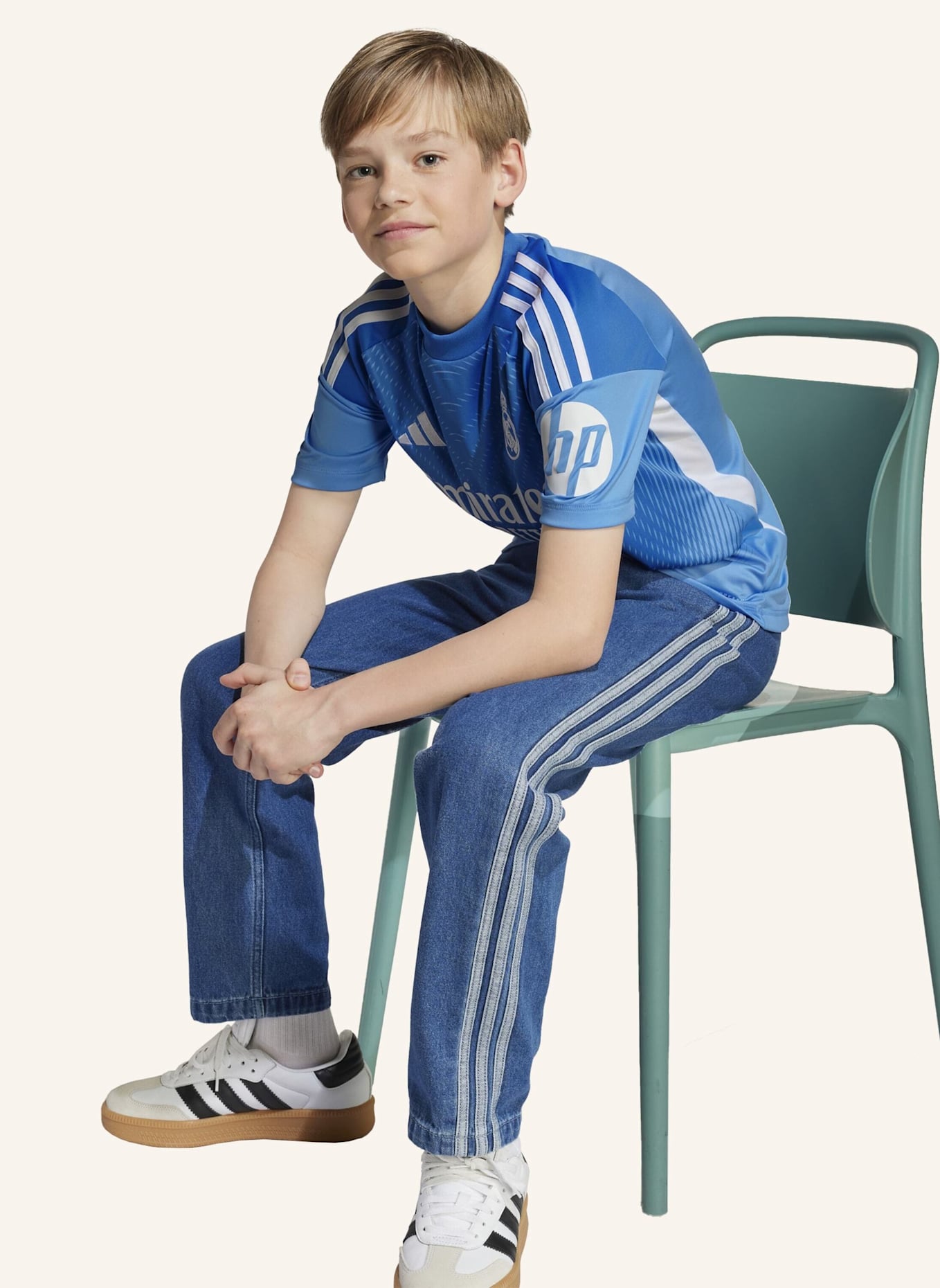 adidas REAL MADRID 25/26 KIDS TORWART-HEIMTRIKOT: BLAU