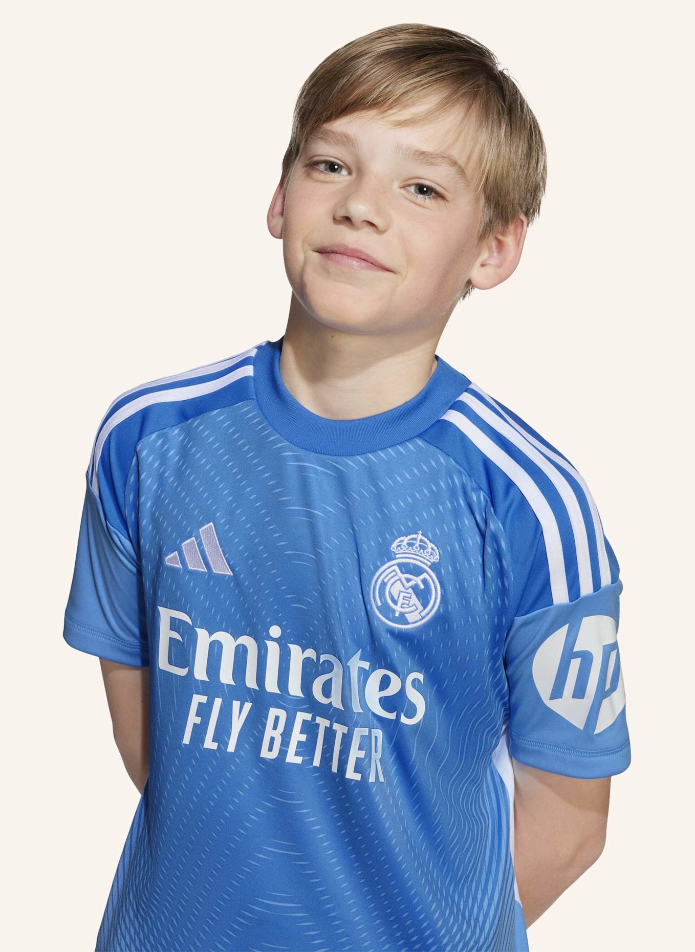 adidas REAL MADRID 25/26 KIDS TORWART-HEIMTRIKOT: BLAU