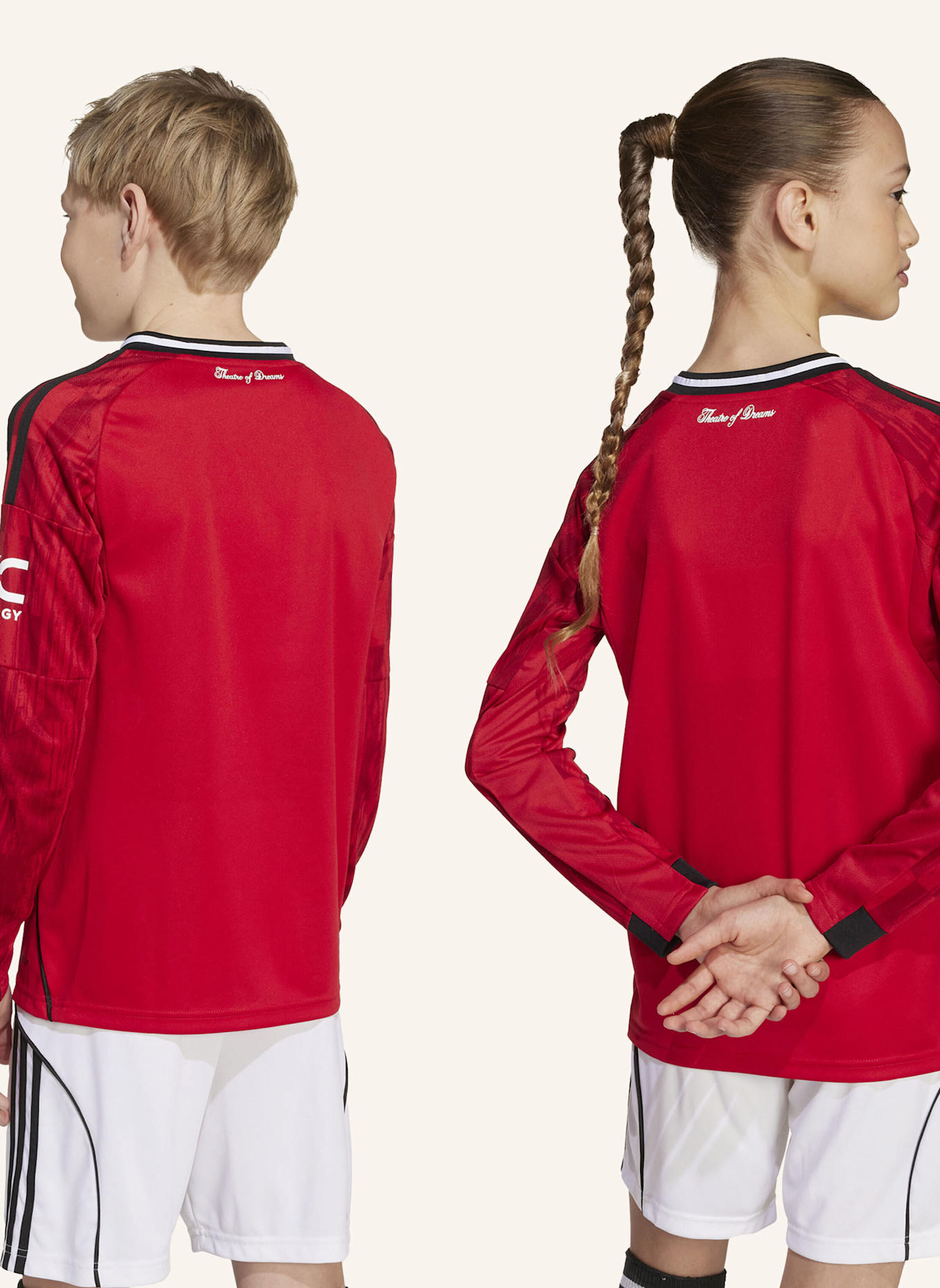 adidas MANCHESTER UNITED 25/26 LANGÄRMELIGES HEIMTRIKOT KIDS: ROT