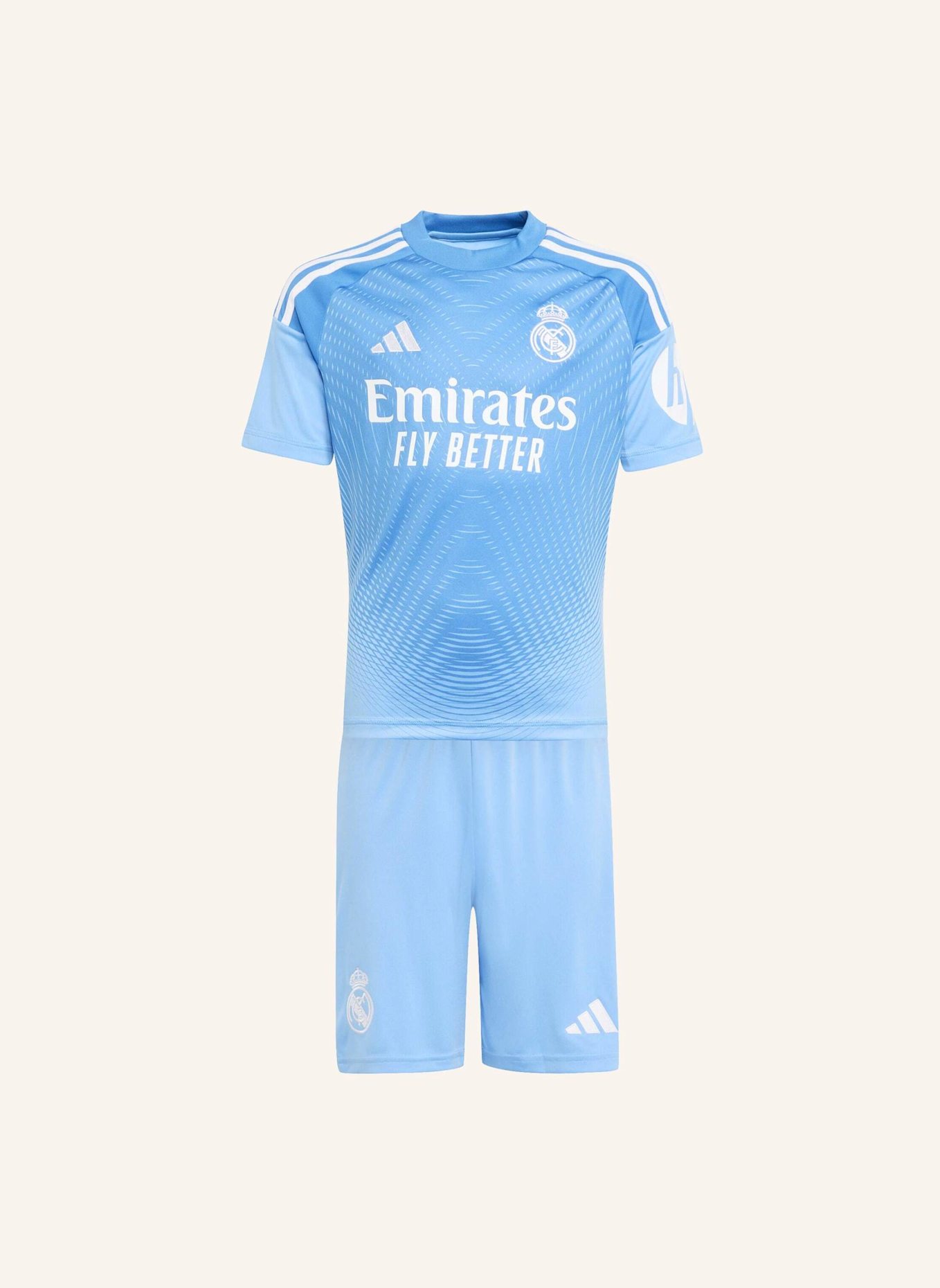 adidas REAL MADRID 25/26 HEIM-TORWARTAUSRÜSTUNG FÜR KINDER: BLAU