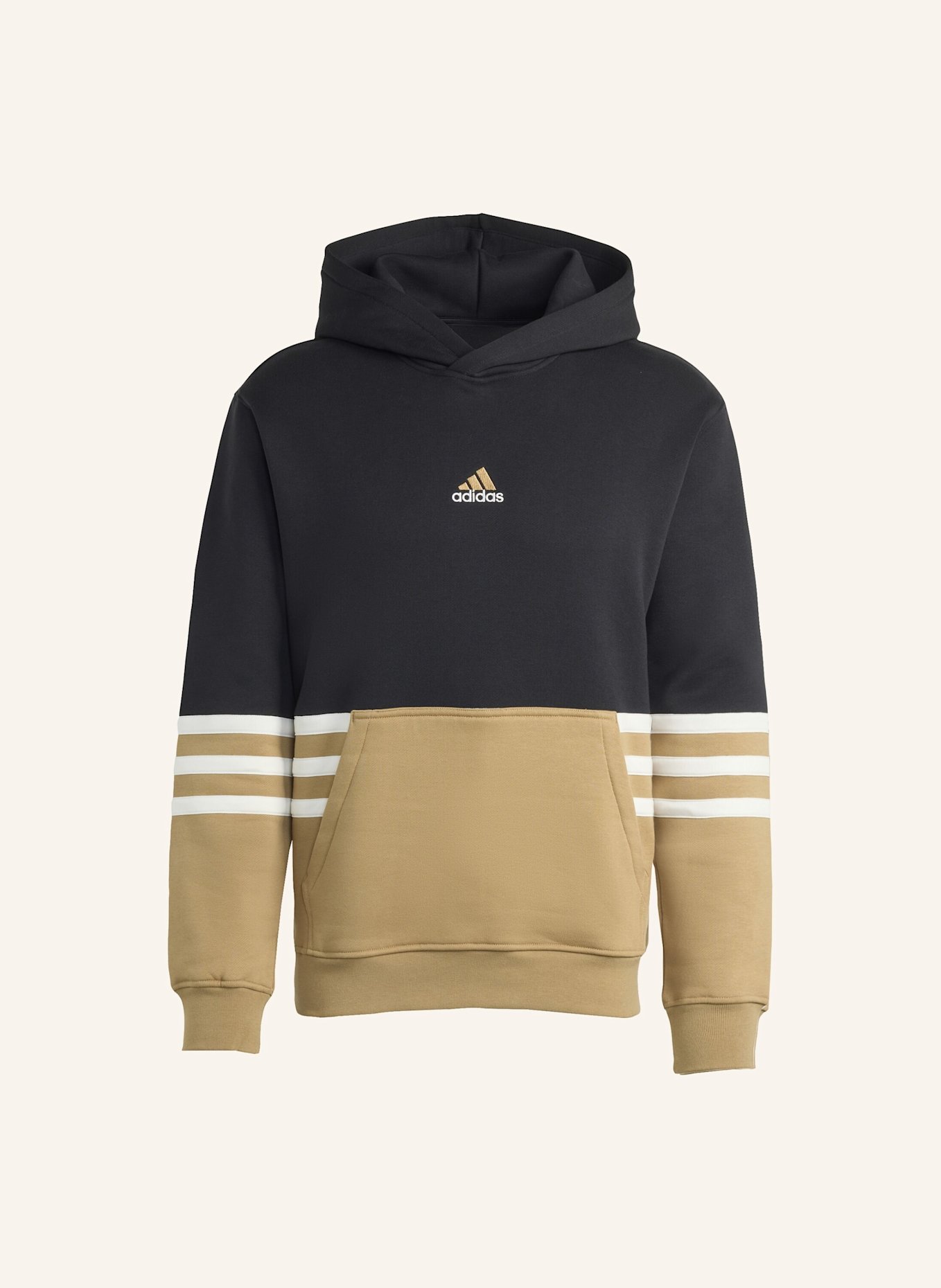 adidas Originals ARCHIVE CUTLINE HOODIE: SCHWARZ/ BRAUN