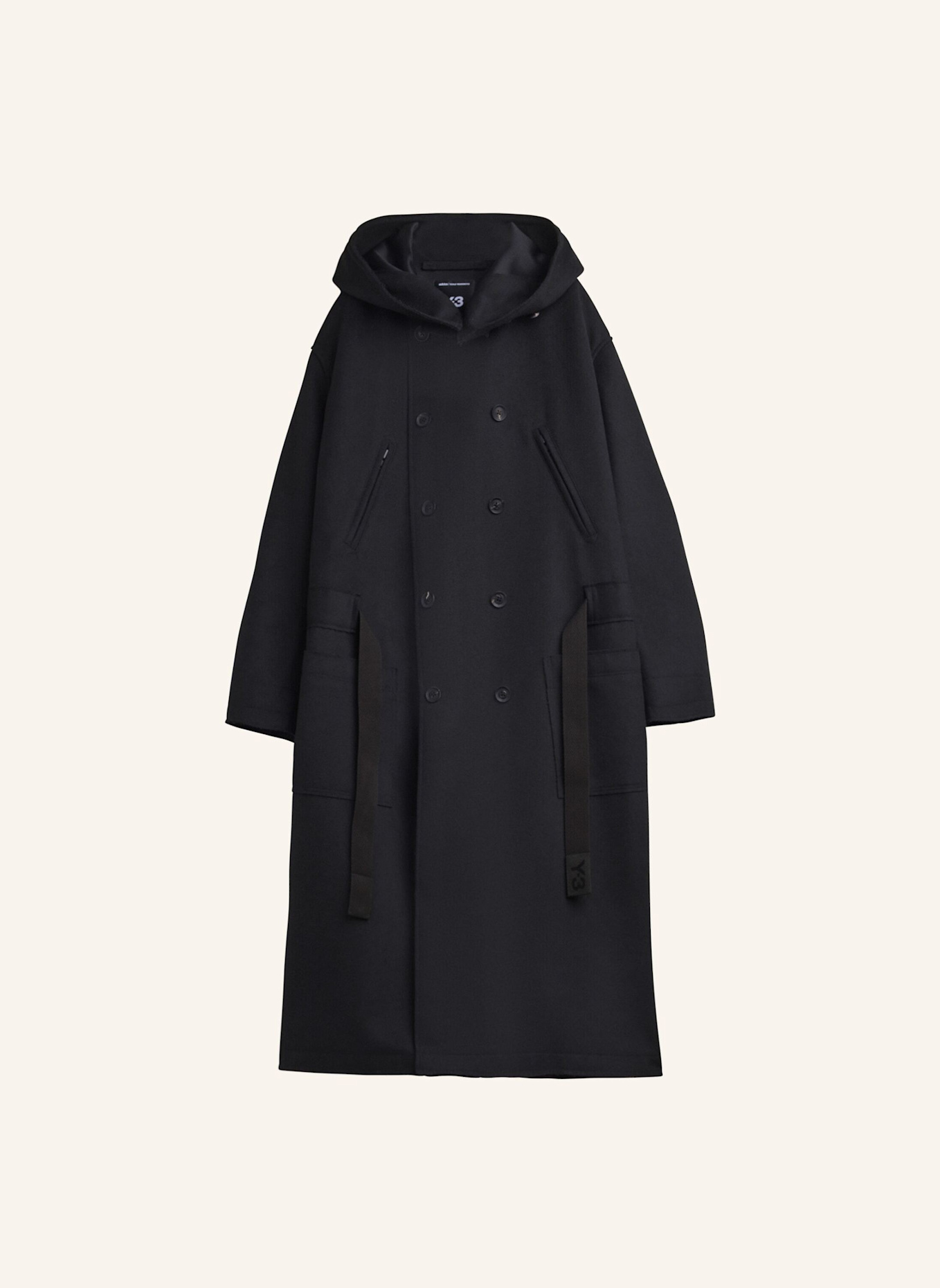Y-3 Y-3 BONDED MELTON COAT: SCHWARZ