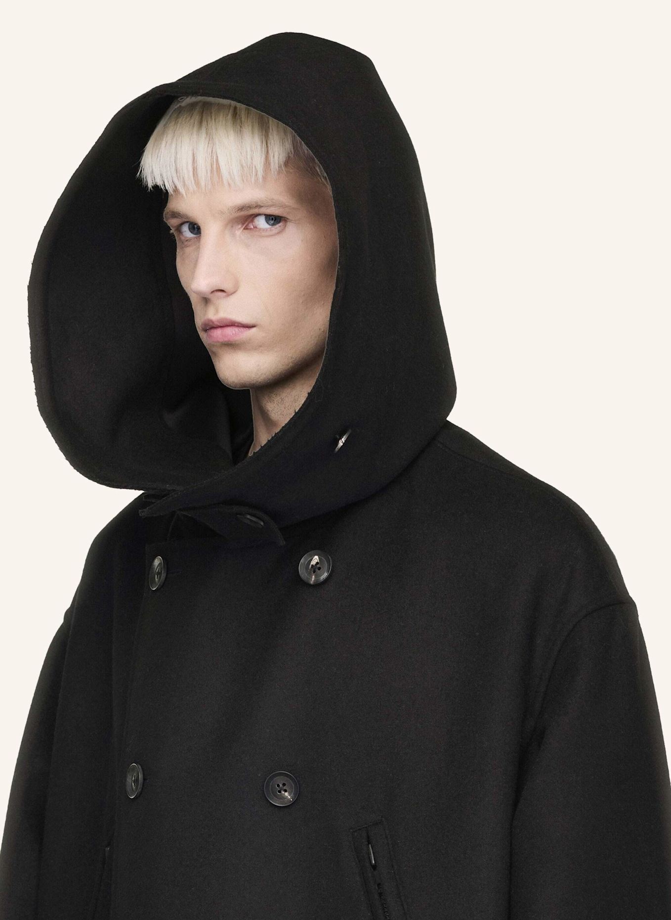 Y-3 Y-3 BONDED MELTON COAT: SCHWARZ