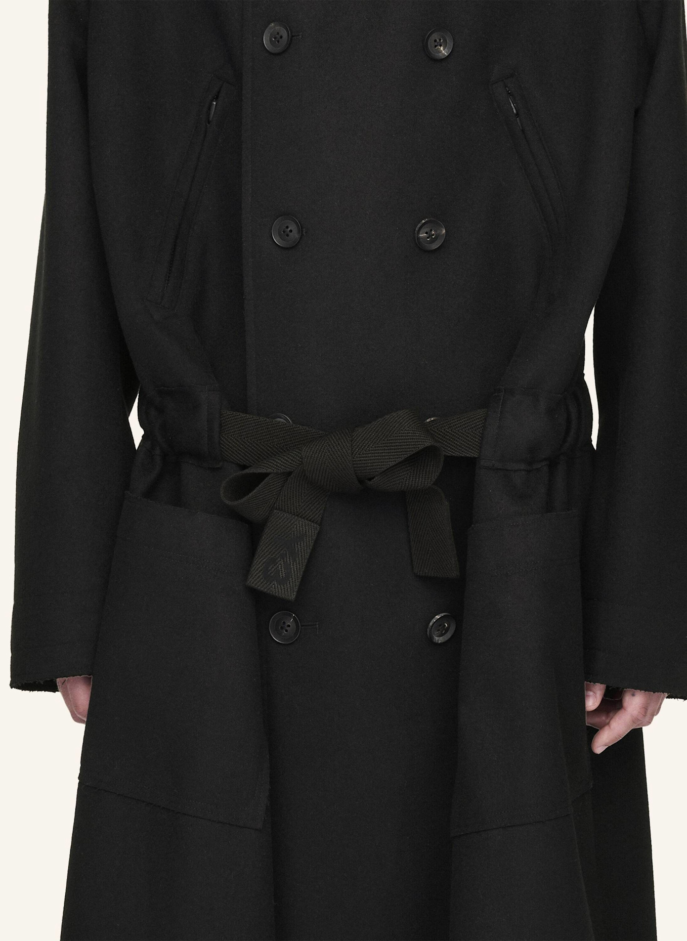 Y-3 Y-3 BONDED MELTON COAT: SCHWARZ