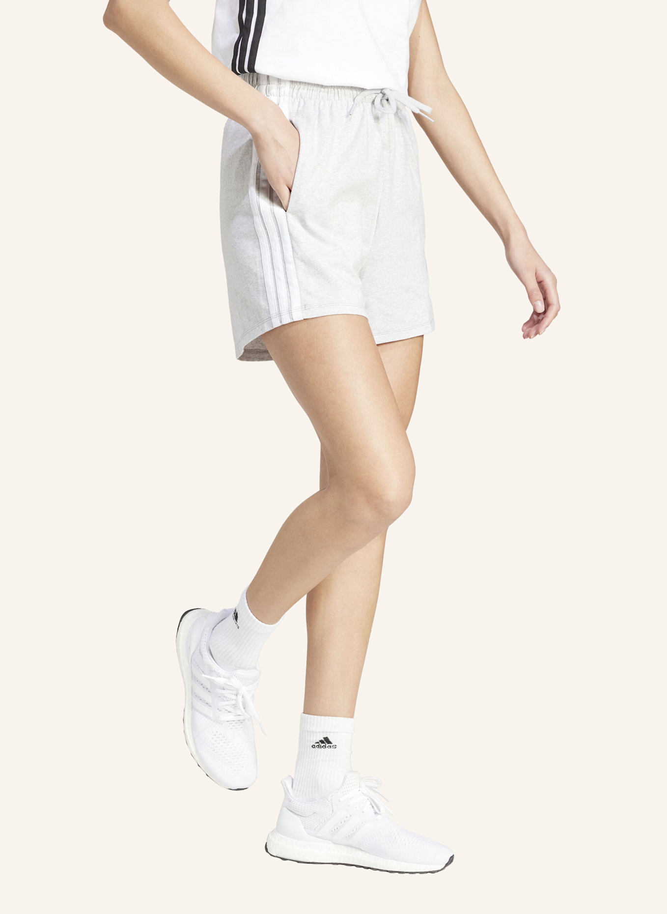 adidas Shorts ESSENTIALS 3-STREIFEN: WEISS