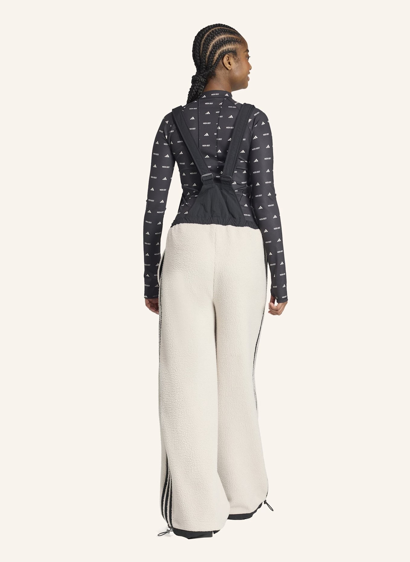 adidas Latzhose im Materialmix: GRAU