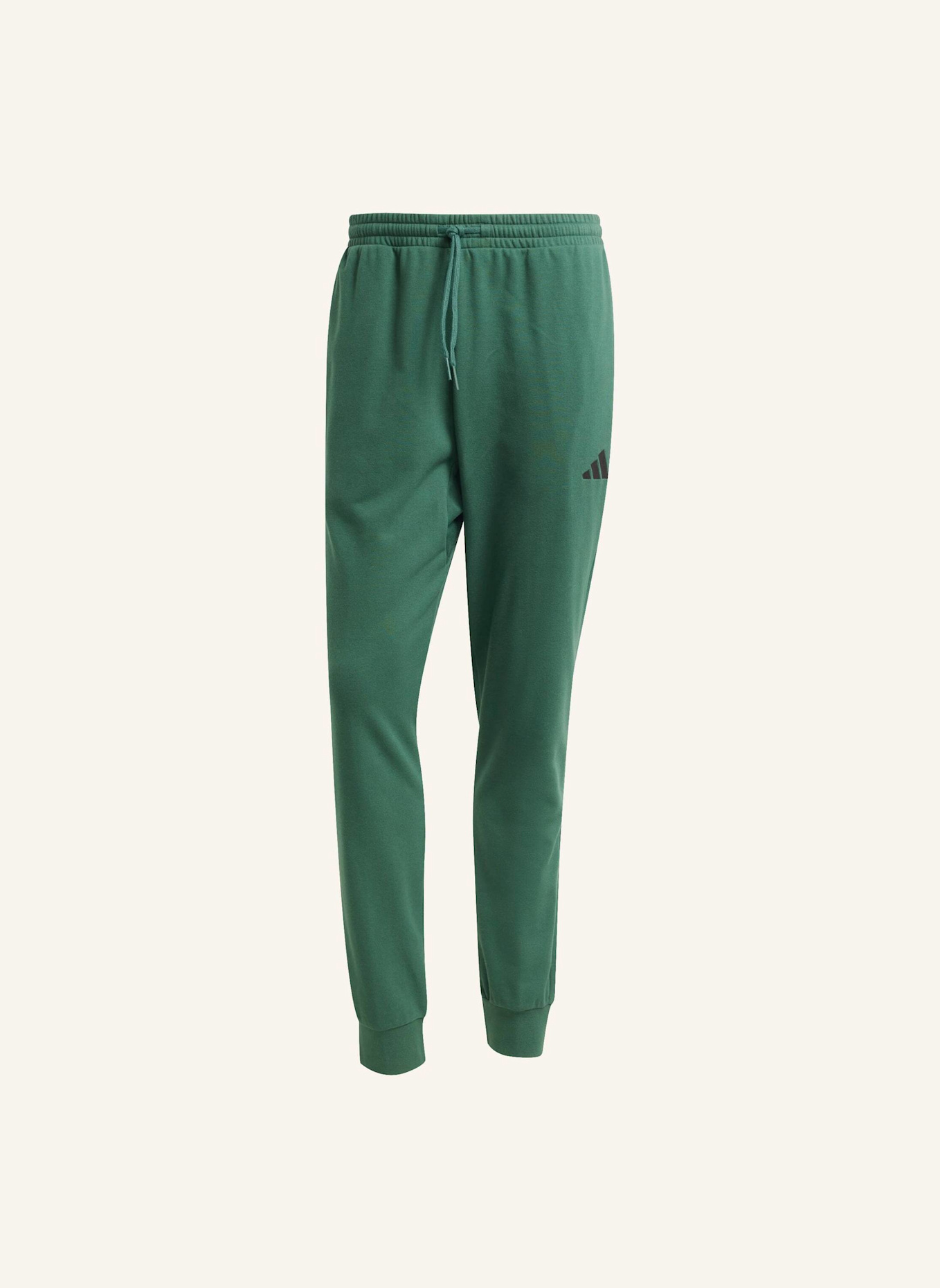 adidas ESSENTIALS FEEL COZY FRENCH TERRY HOSE: GRÜN/ SCHWARZ