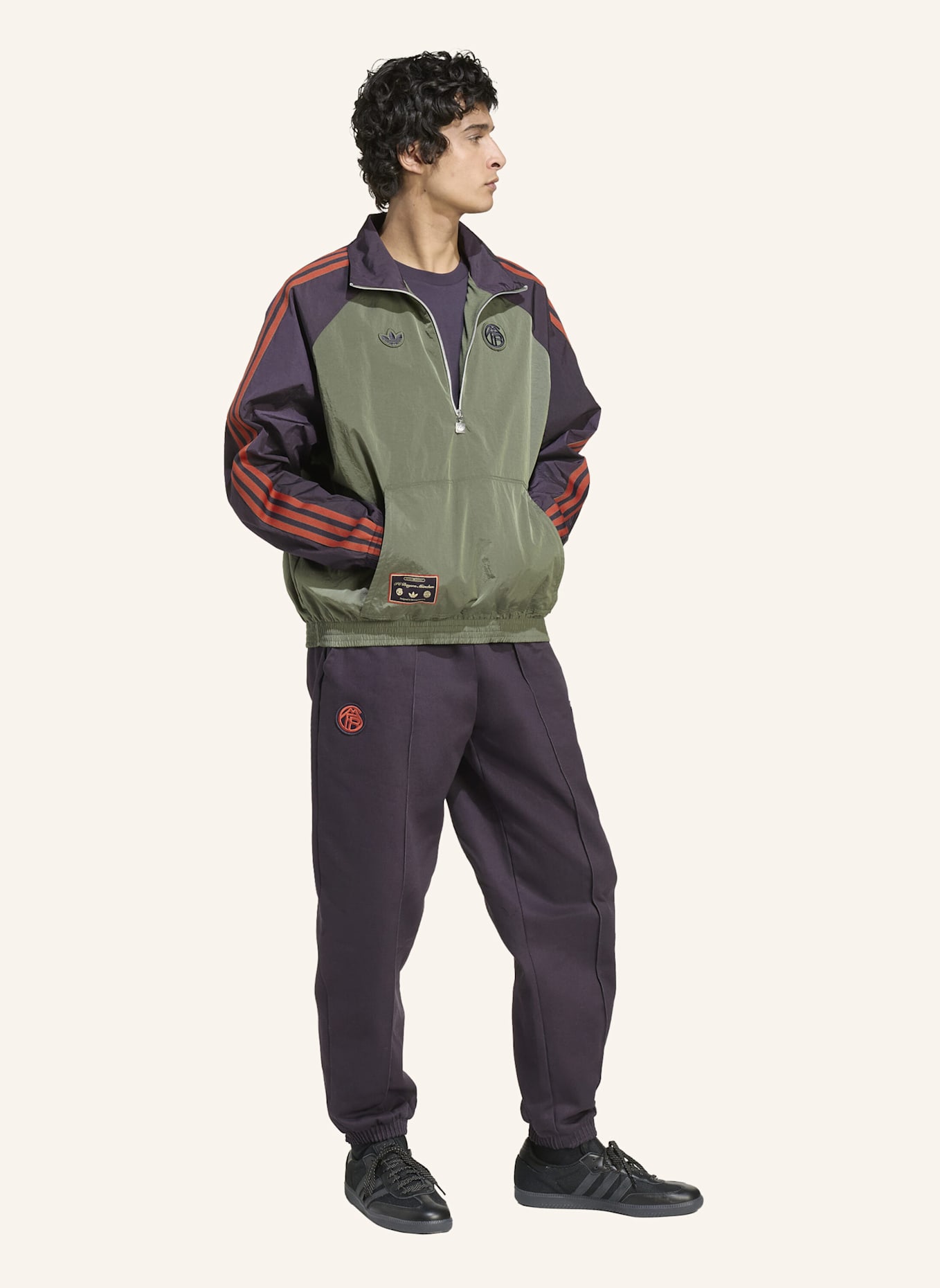 adidas Originals FC BAYERN MÜNCHEN TERRACE ICONS JACKE MIT REISSVERSCHLUSS BIS ZUR BRUST: GRÜN/ SCHWARZ